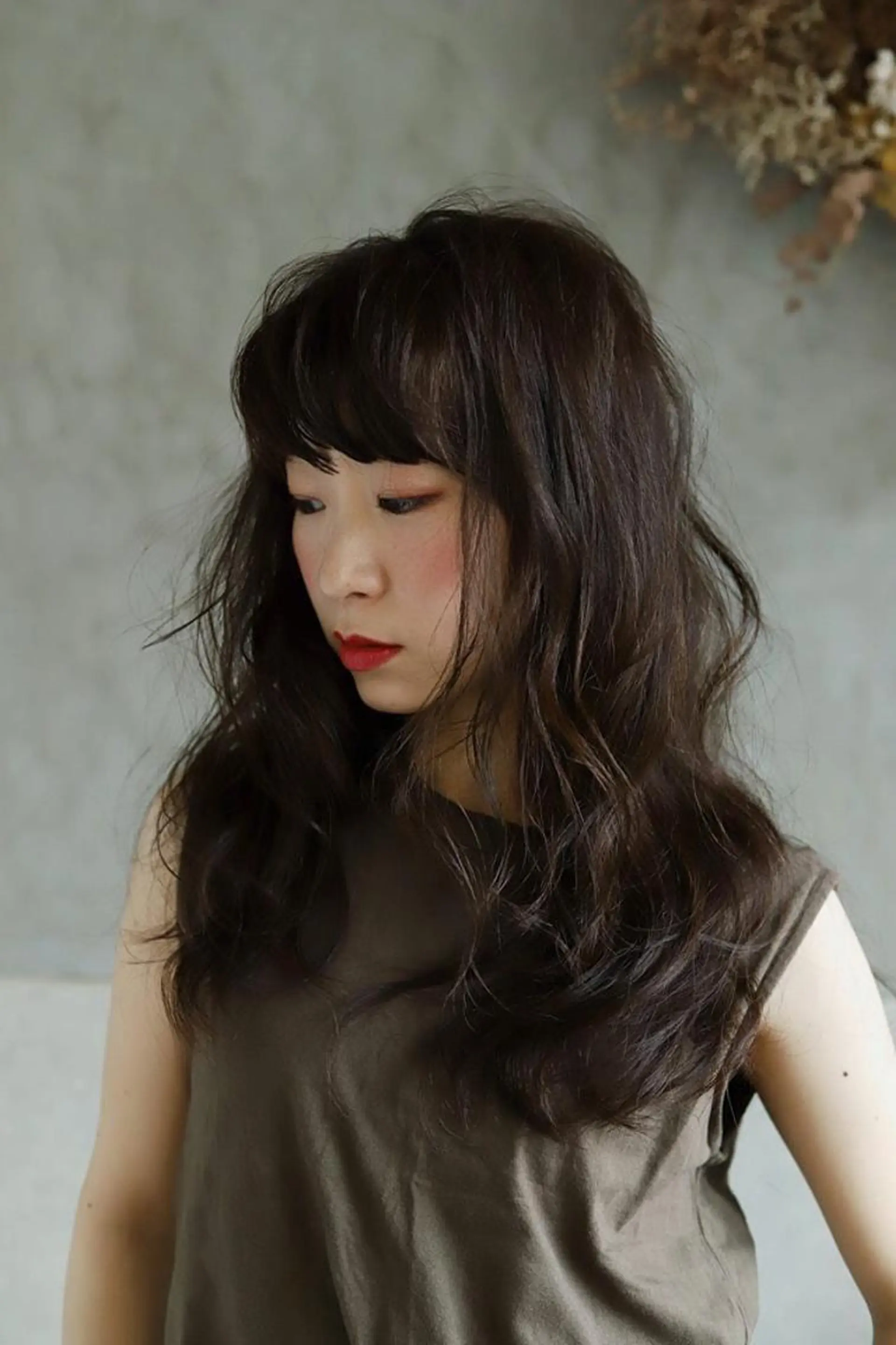 ロング カット ヘアカラー トリートメント 落合 妙佳のヘアスタイル