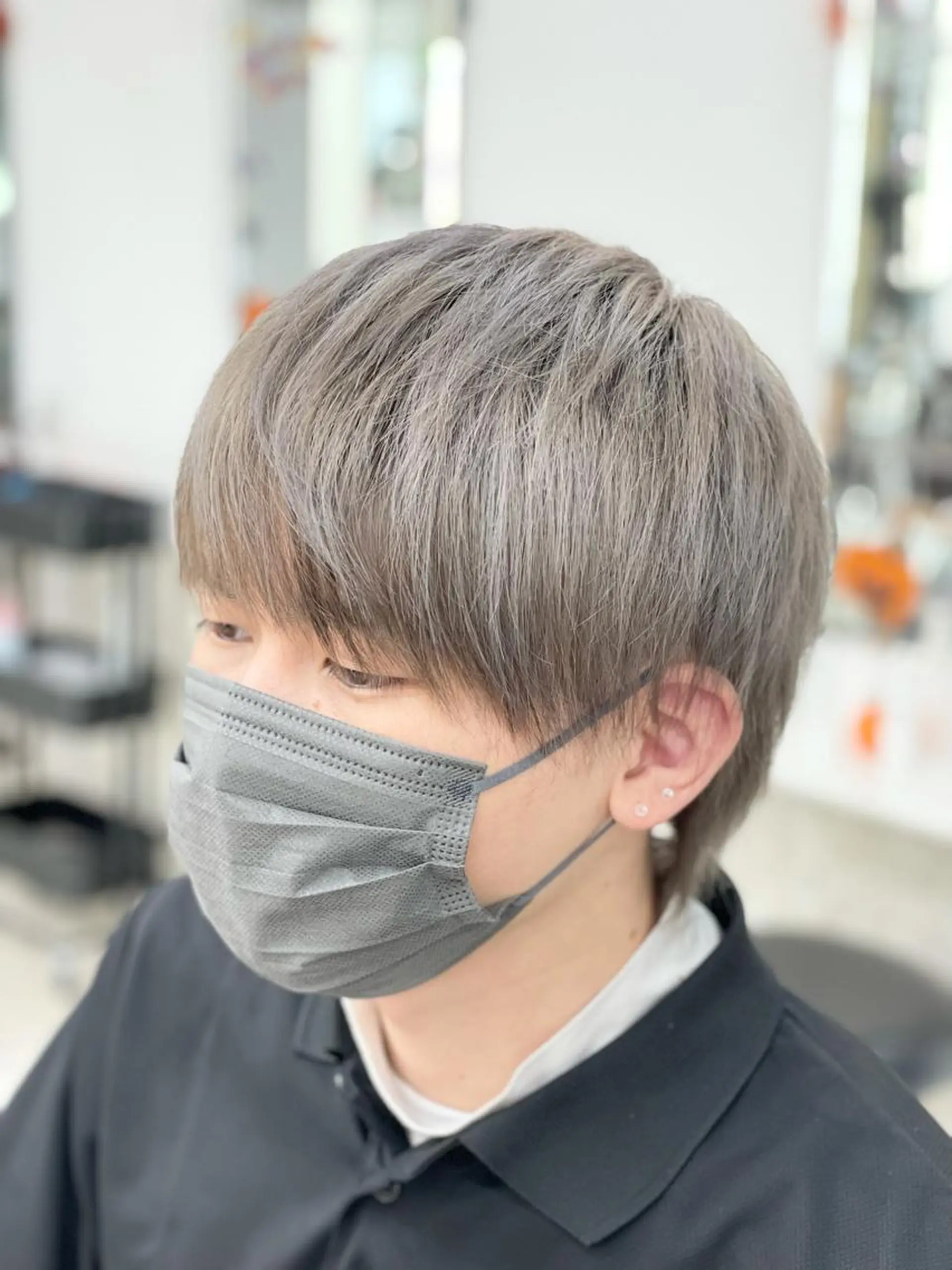 ミディアム カラー メンズ ハイライト&曲がる 縮毛矯正特化 玉置のヘアスタイル