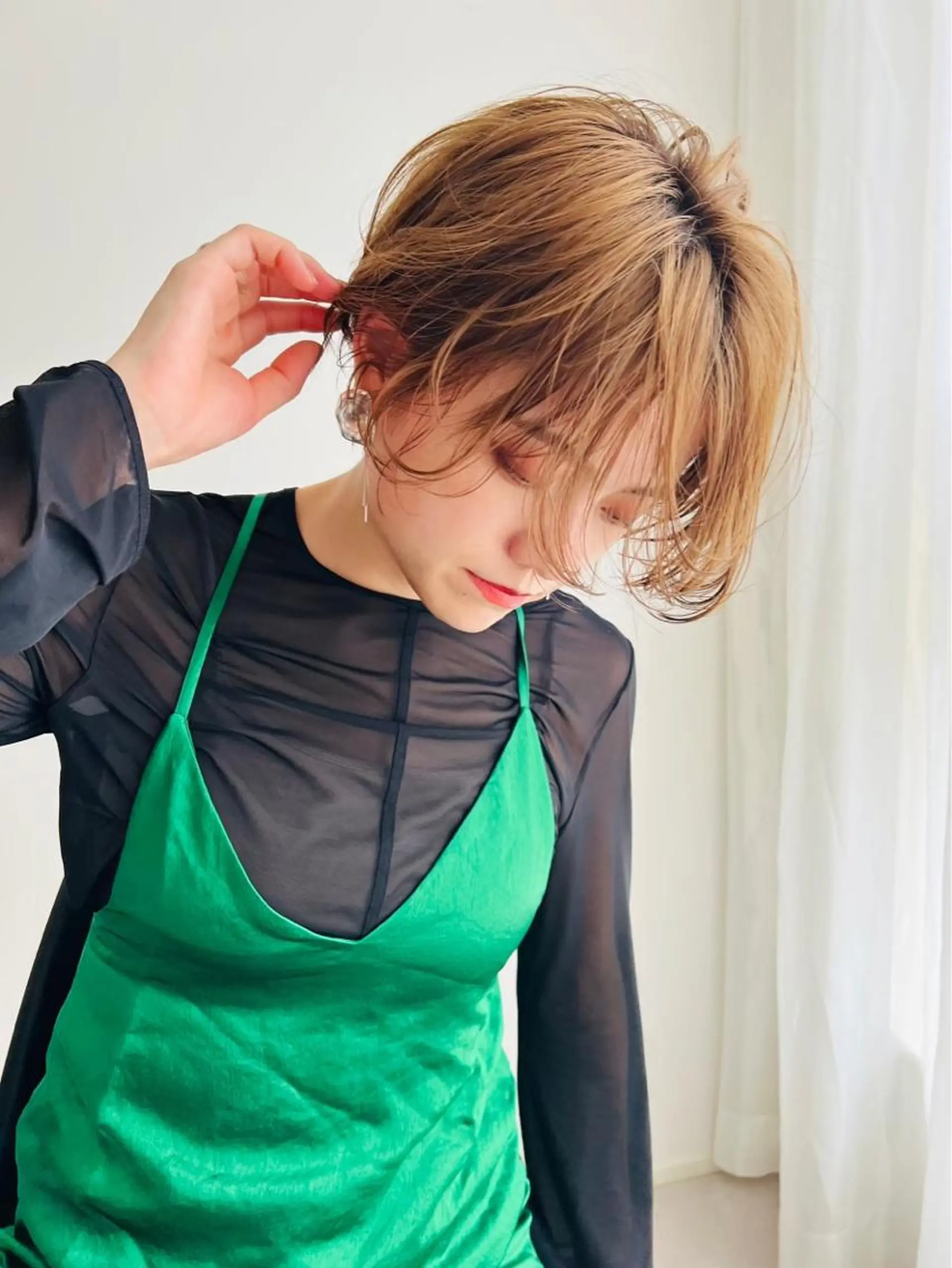 ショート カット ヘアカラー トリートメント ヘアセット IVE所属・ブリーチなし🤍 渋谷／原島杏奈のヘアスタイル