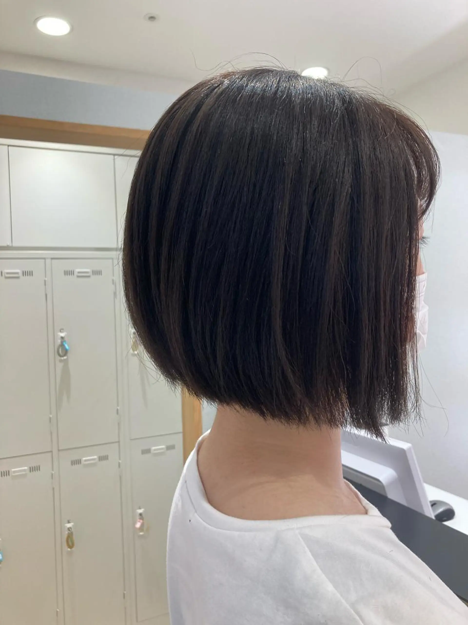 ショート カラー アッシュ ベージュカラー カット ヘアカラー トリートメント 野村 さなみ✨ぱっつんボブのヘアスタイル