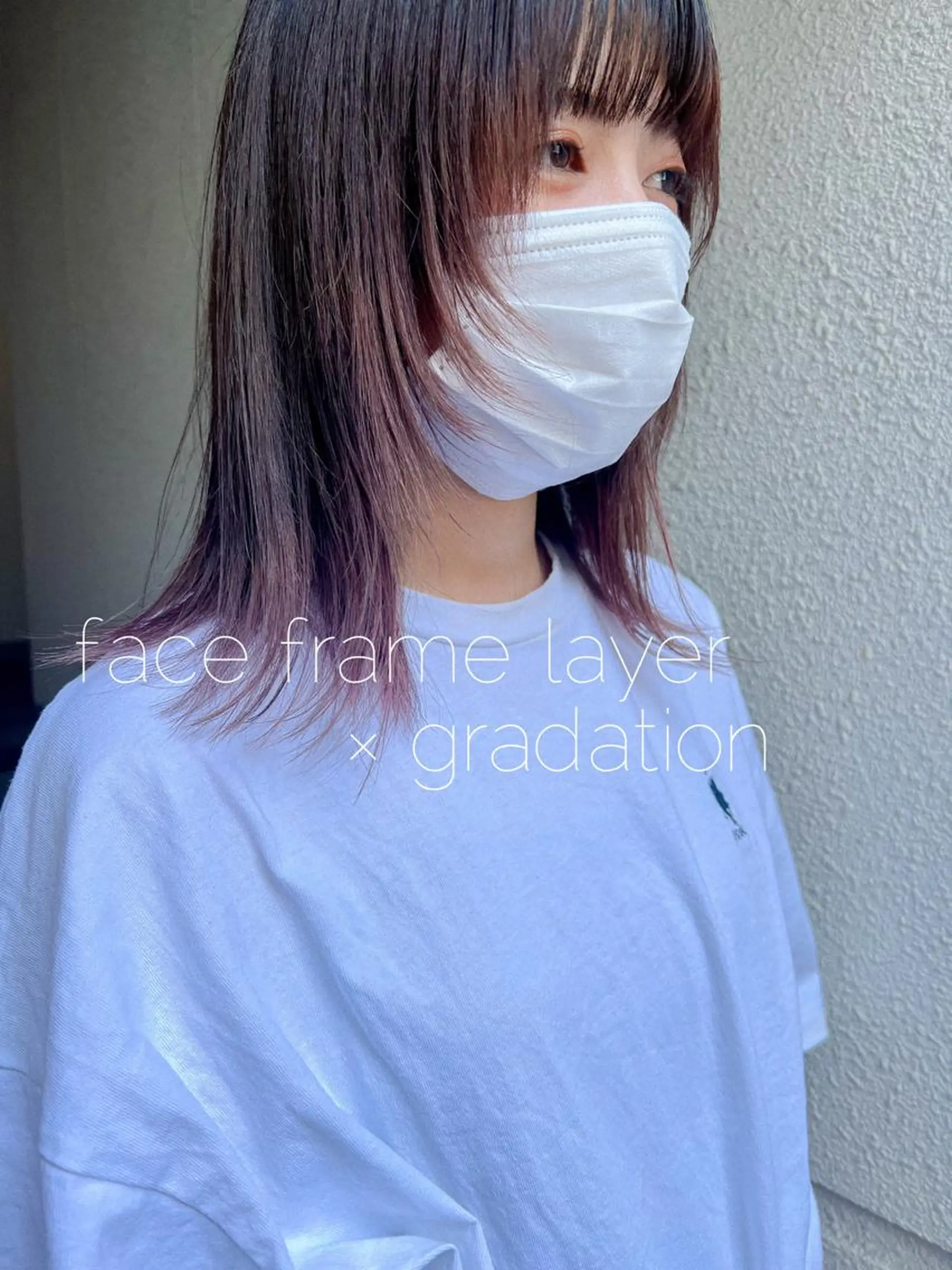 ミディアム カラー デザインカラー グラデーションカラー 顔周りカット レイヤーカット ヘアカラー facce所属・カラーパティシエ facce🌼ikoのヘアスタイル