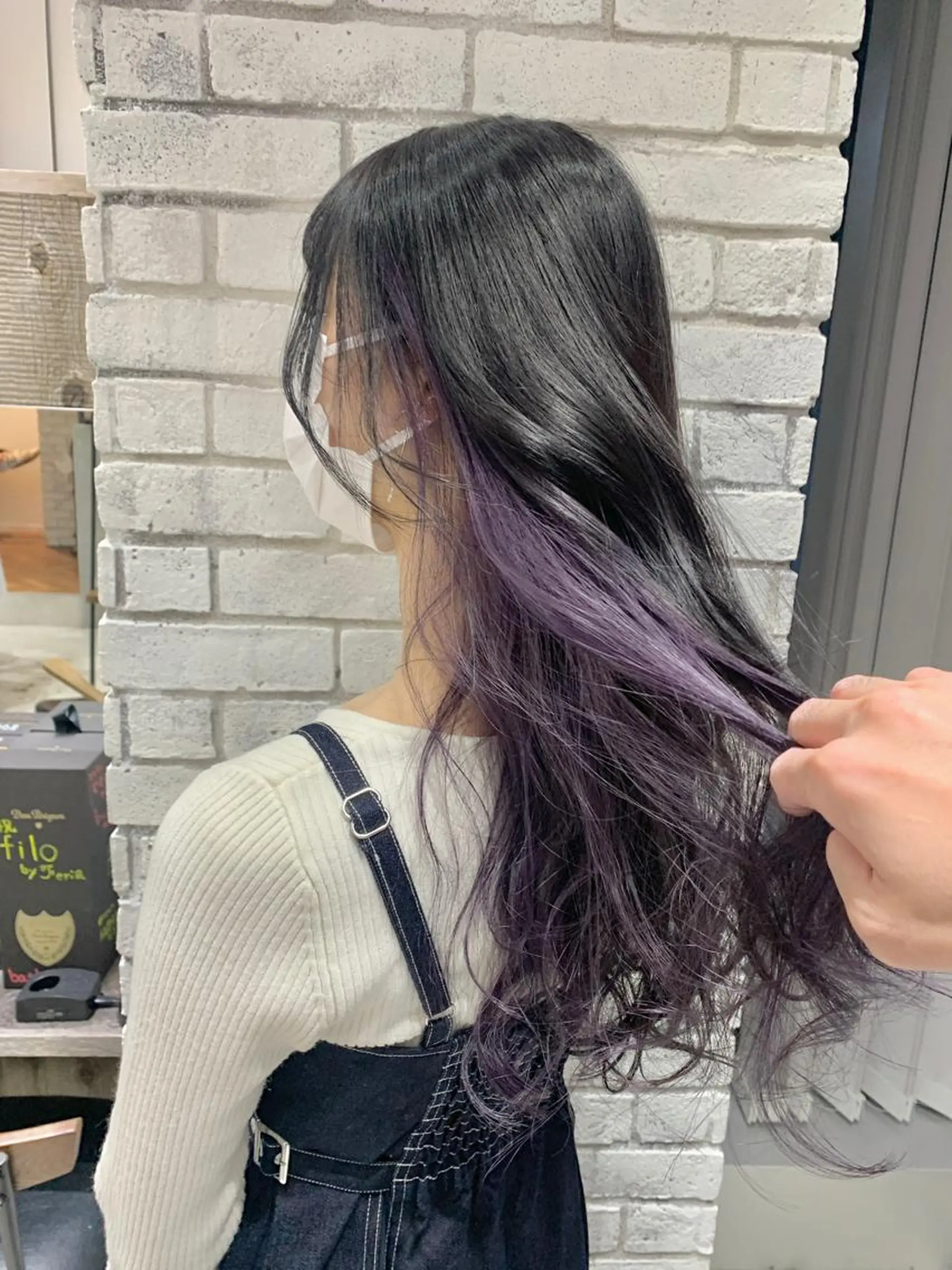 ロング カラー パーマ ヘアアレンジ アディクシーカラー グレージュ パープルカラー ヘアカラー トリートメント filo byFeria渋谷所属・縮毛矯正/美髪 髪質改善/石田幸輔のヘアスタイル