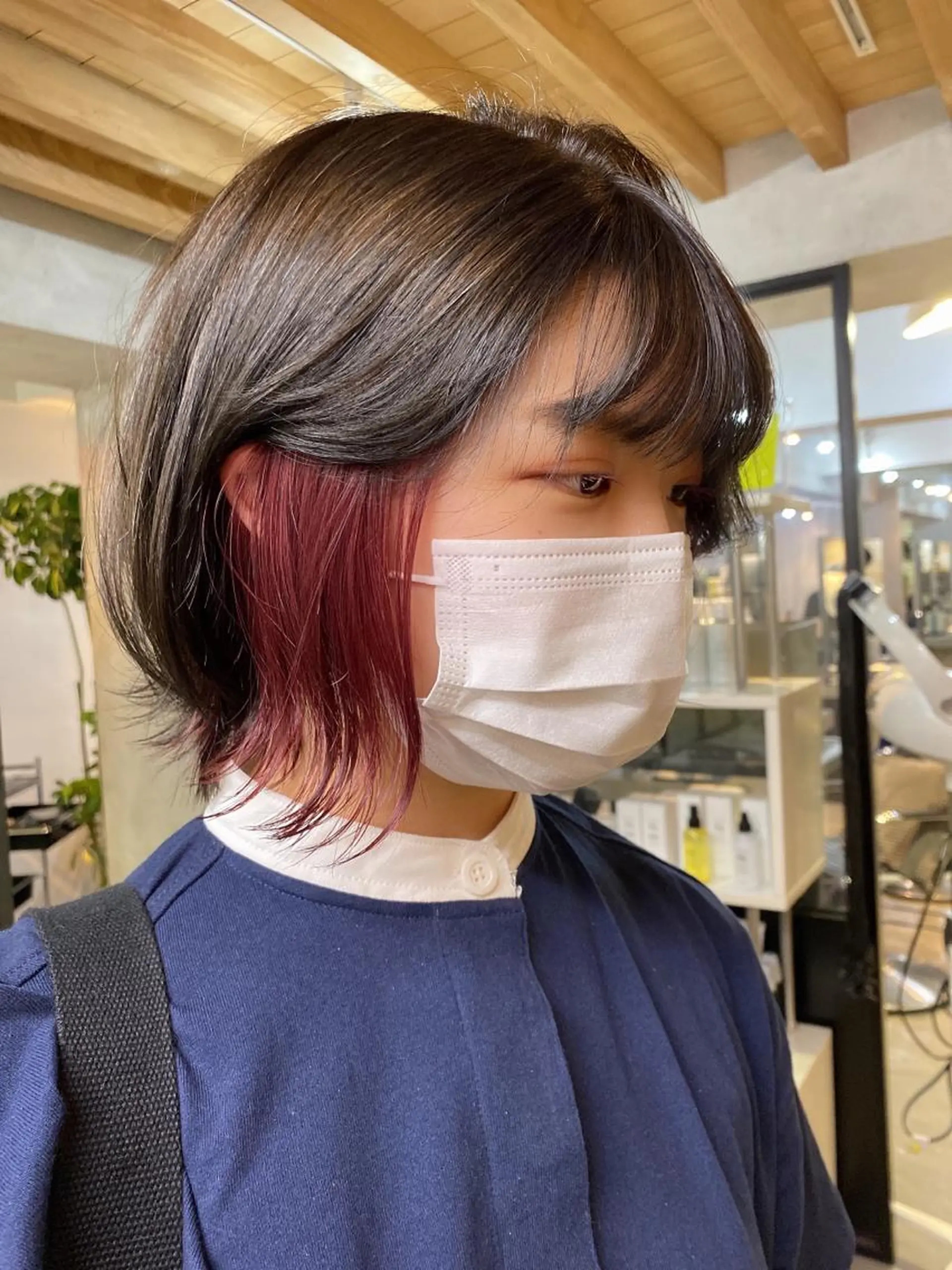 ショート カラー ヘアアレンジ ヘアカラー 切りっぱなしボブ/ デザインカラー店長のヘアスタイル