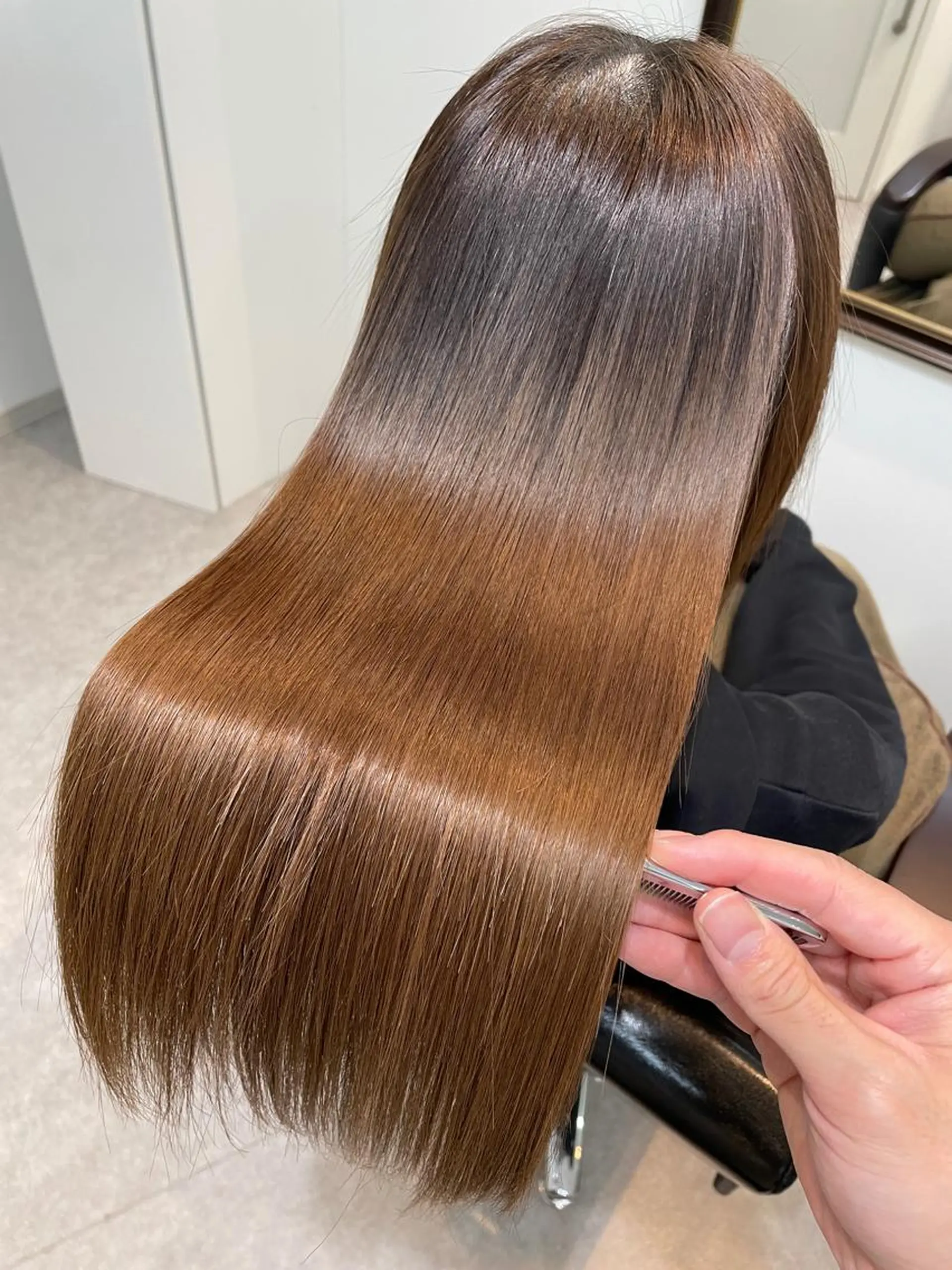 セミロング 縮毛矯正 トリートメント Re:start所属・【髪質改善】大川 倖平のヘアスタイル