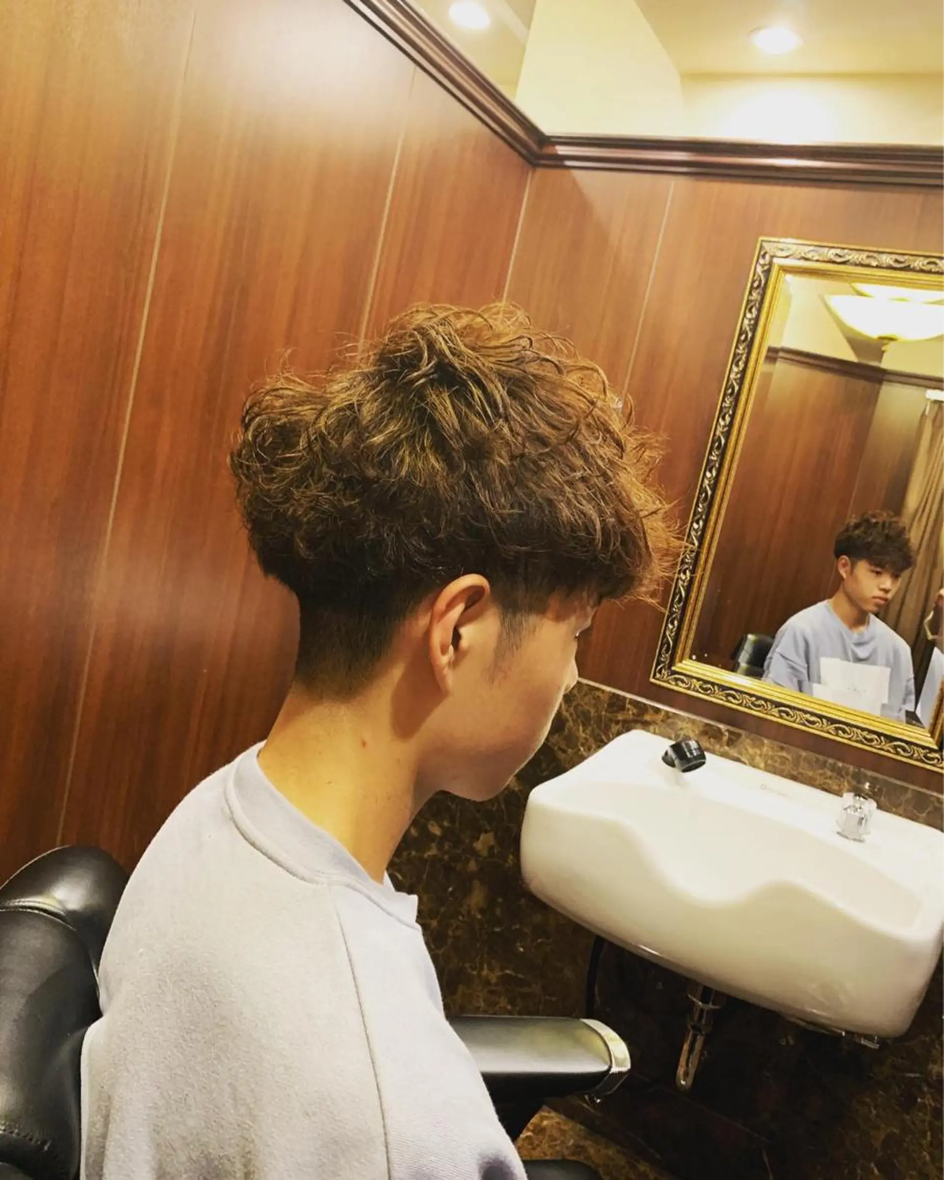 ショート パーマ メンズ ヒロ銀座 バーバーショップ神楽坂所属・ひらお あおとのヘアスタイル