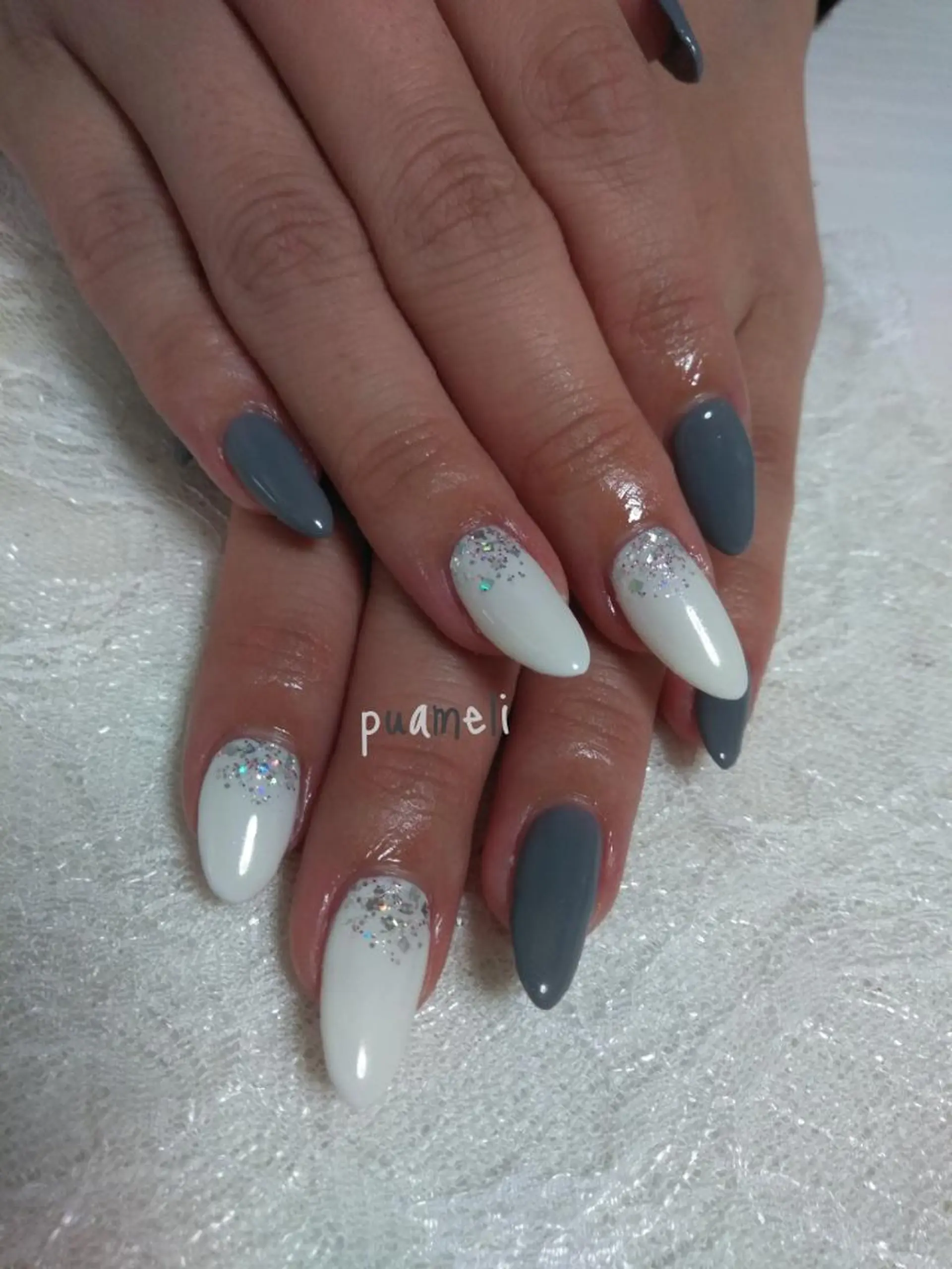 ネイル ラメ(グリッター) ハンドネイル Puameli プアメリのネイルデザイン