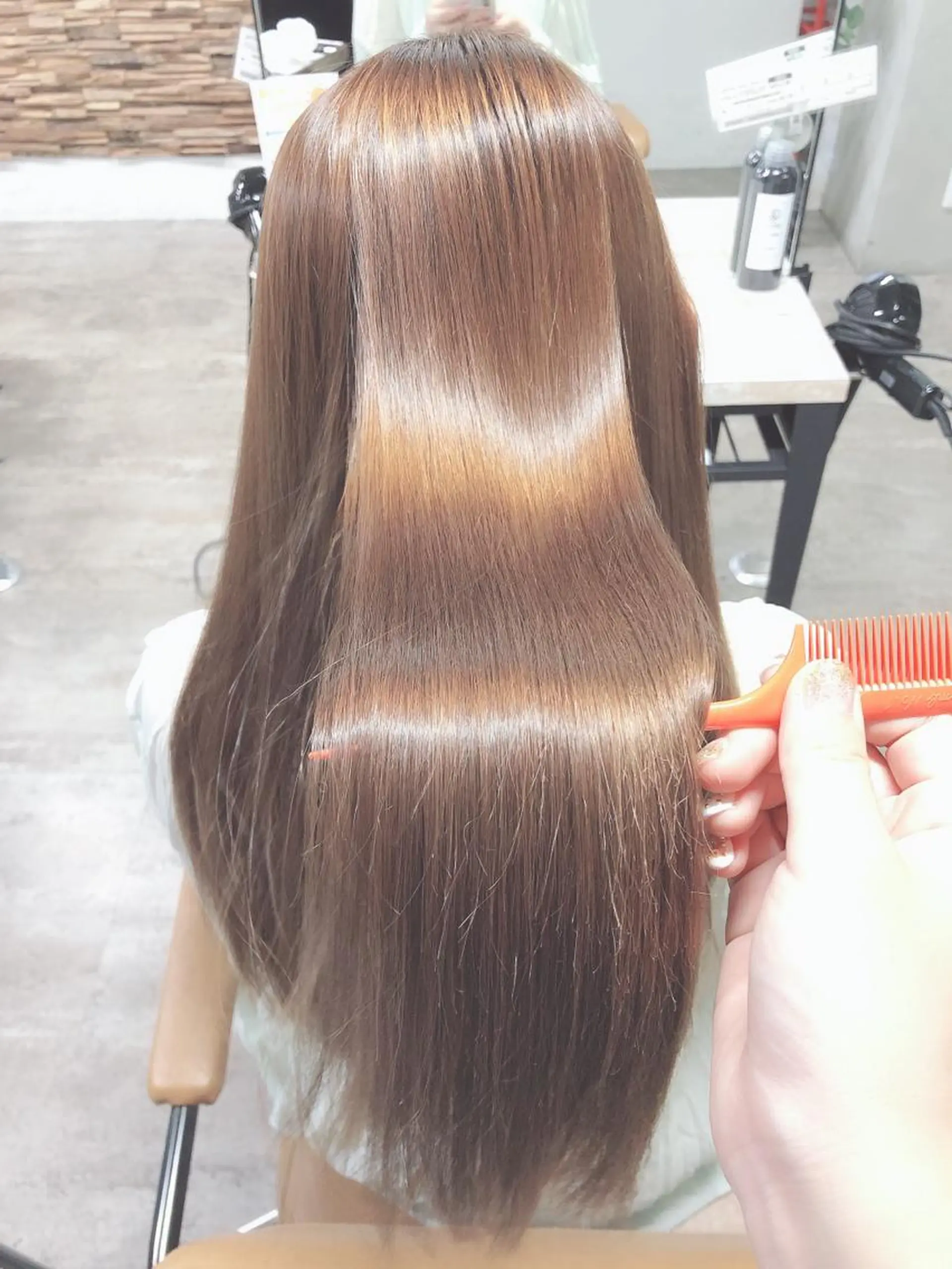 ロング 縮毛矯正 ヘアカラー トリートメント ️🩵透明感カラー Yūka🩵のヘアスタイル