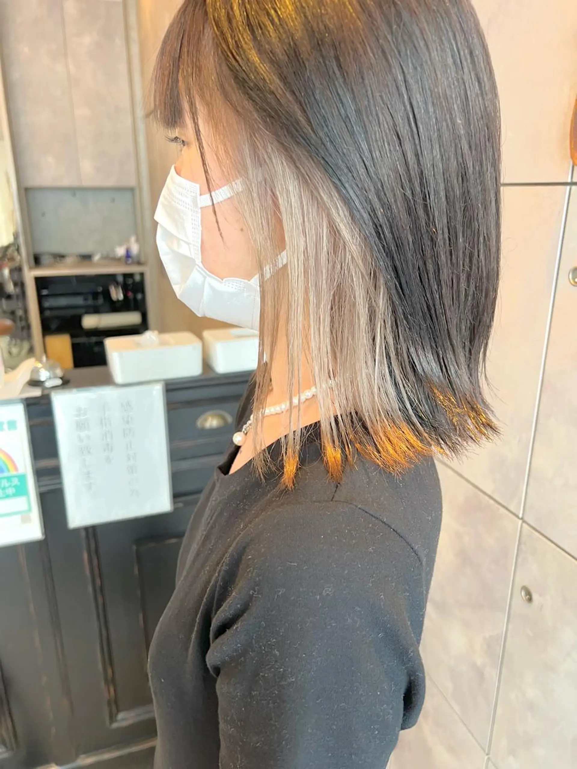 ミディアム カラー ヘアアレンジ ヘアカラー トリートメント ヘッドスパ ヘアセット 🌈インナーカラー ‘ショウマ’🌈のヘアスタイル