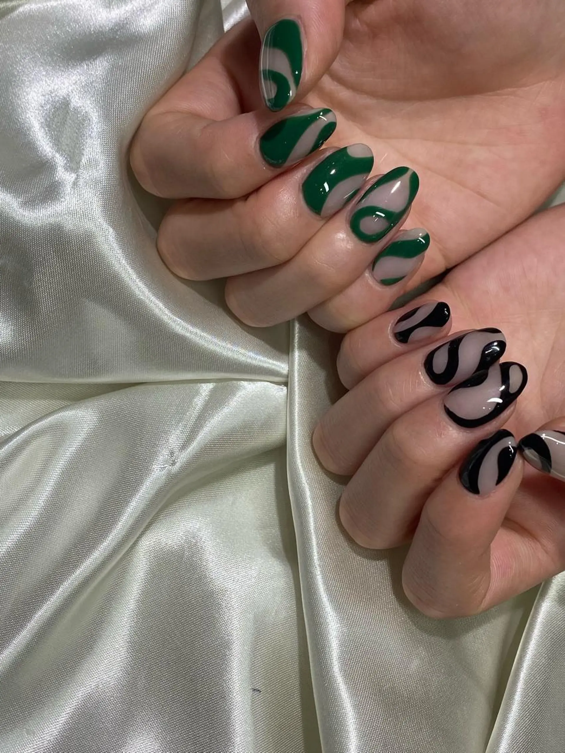 ネイル グリーン 持ち込み ニュアンスネイル ハンドネイル ハンドケア Charme. NOBUKOのネイルデザイン