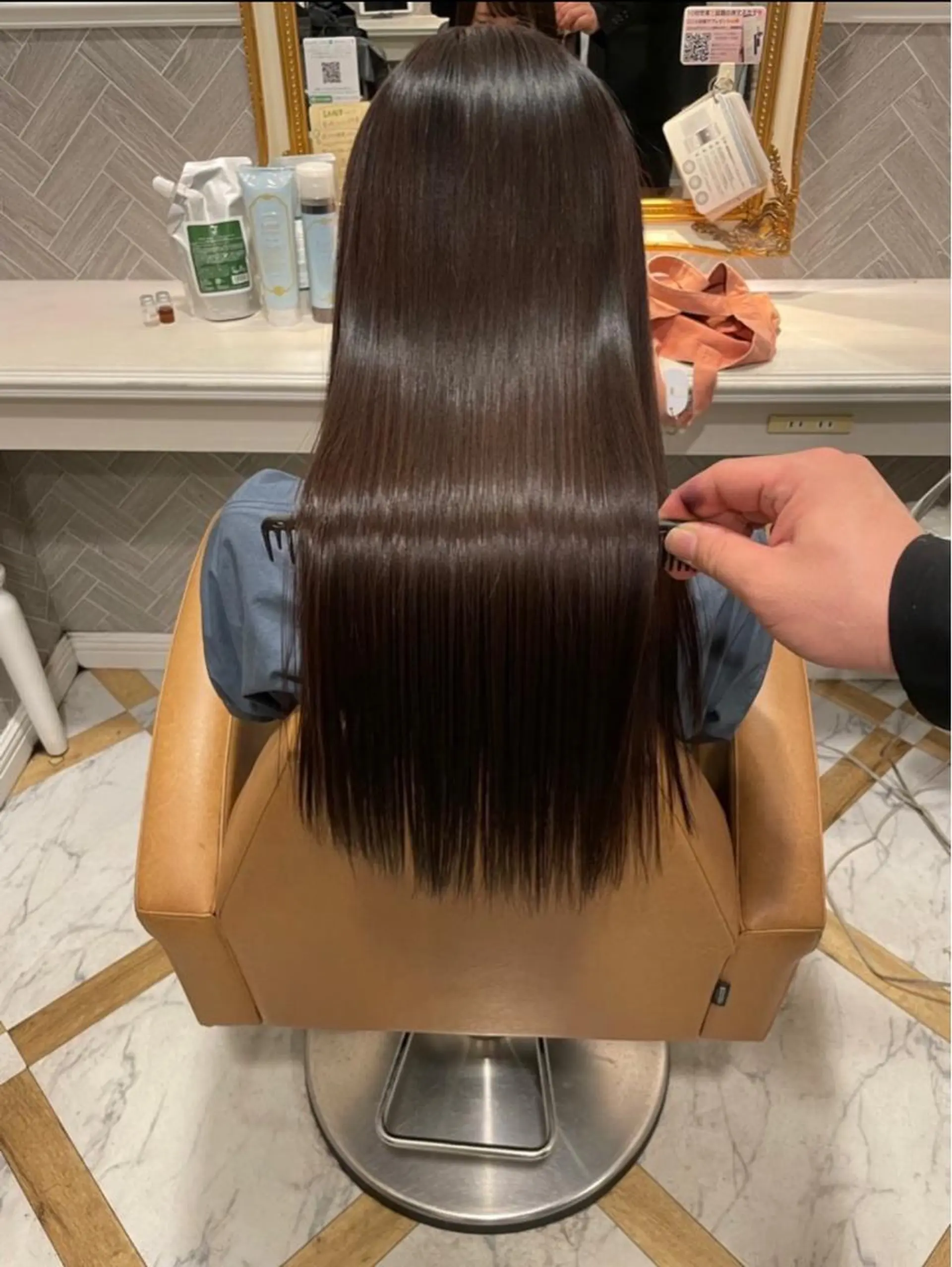 ロング カット 縮毛矯正 トリートメント hair-room a-to所属・🌱ブリーチカラー しばただいき🌱のヘアスタイル