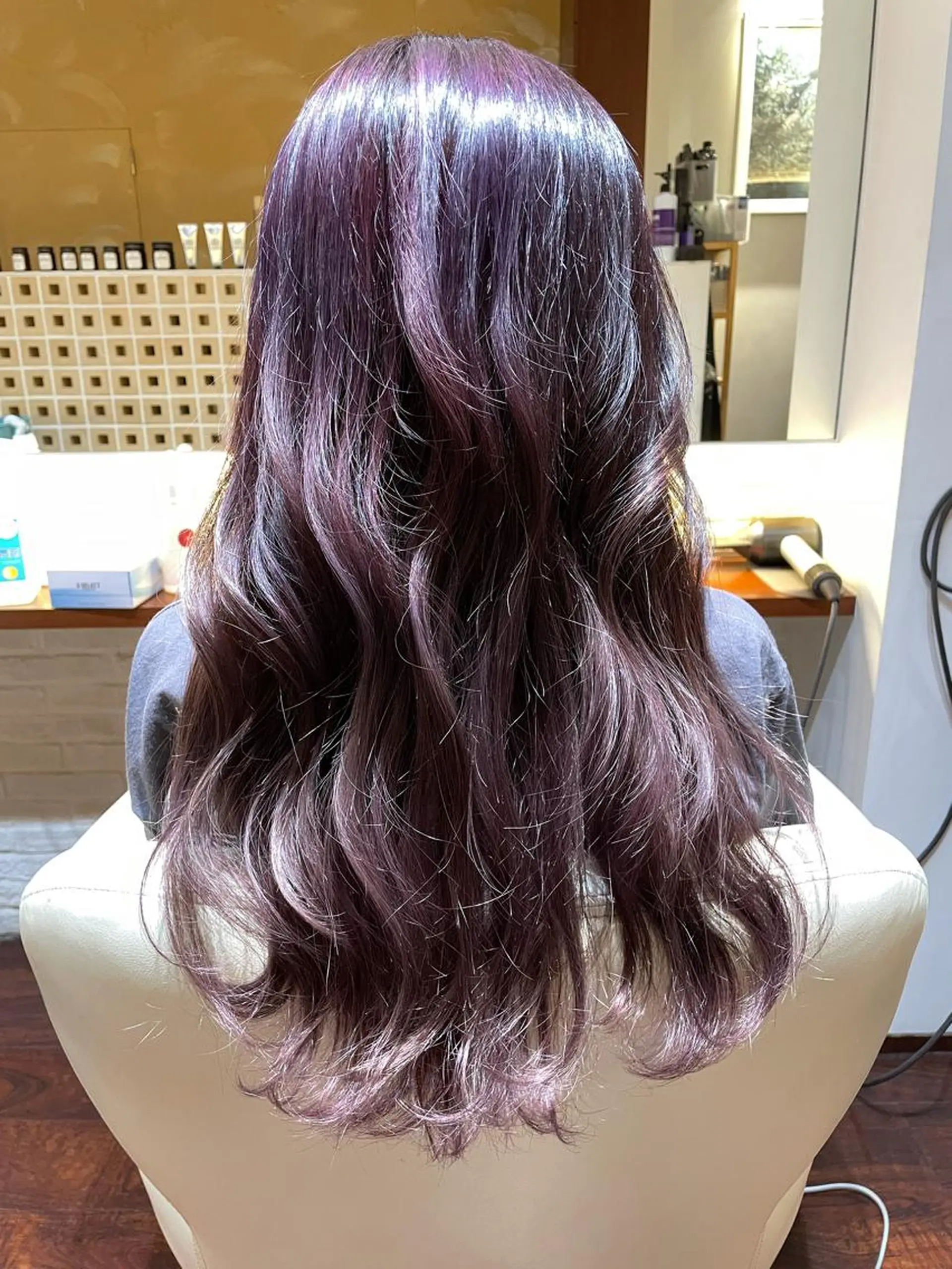 ロング カラー バイオレットカラー カット ヘアカラー トリートメント CoCooN 店長 さのえみのヘアスタイル