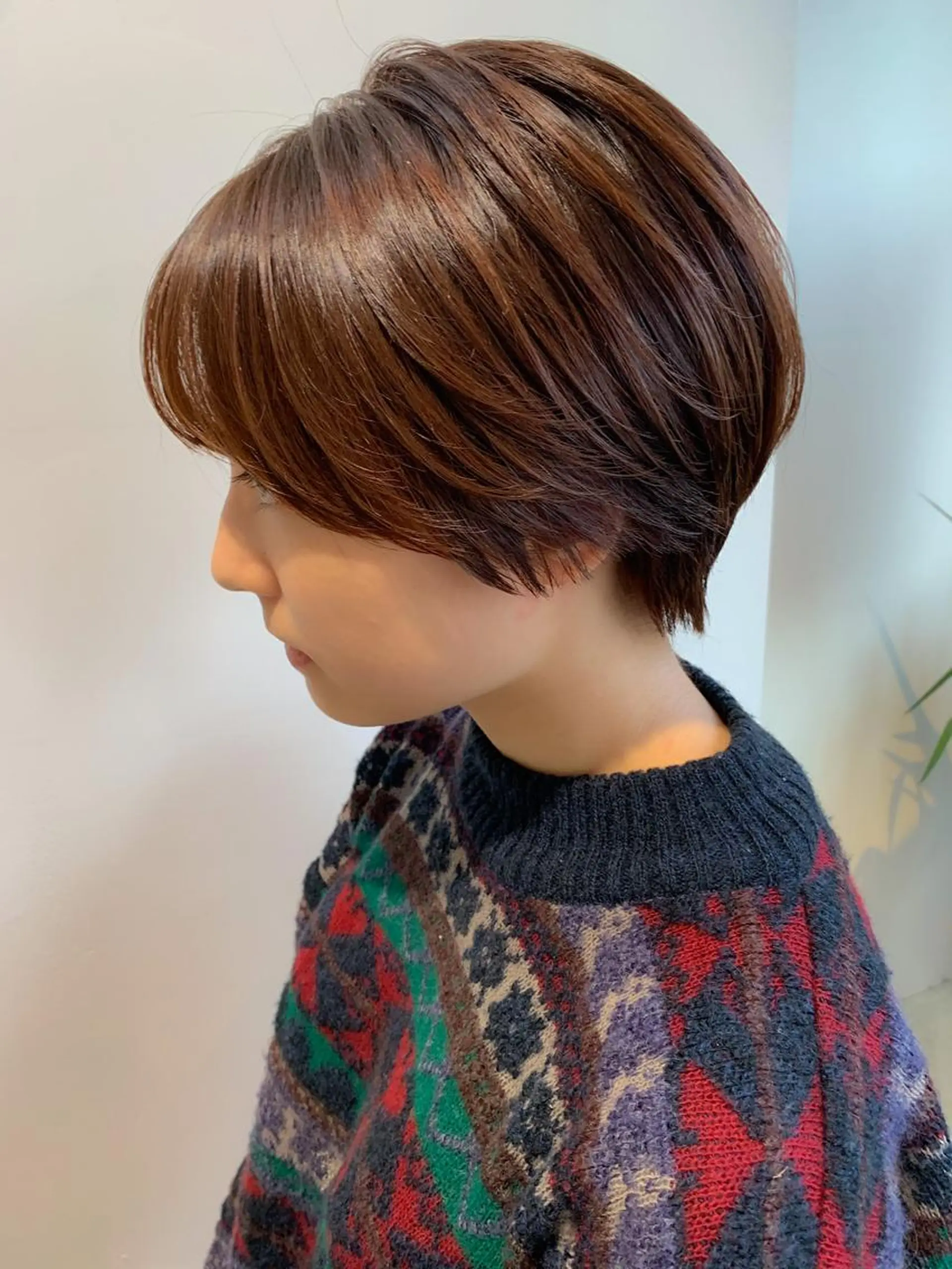 ショート カラー ブラウンカラー ココアブラウン "小顔カット" Fuko.のヘアスタイル