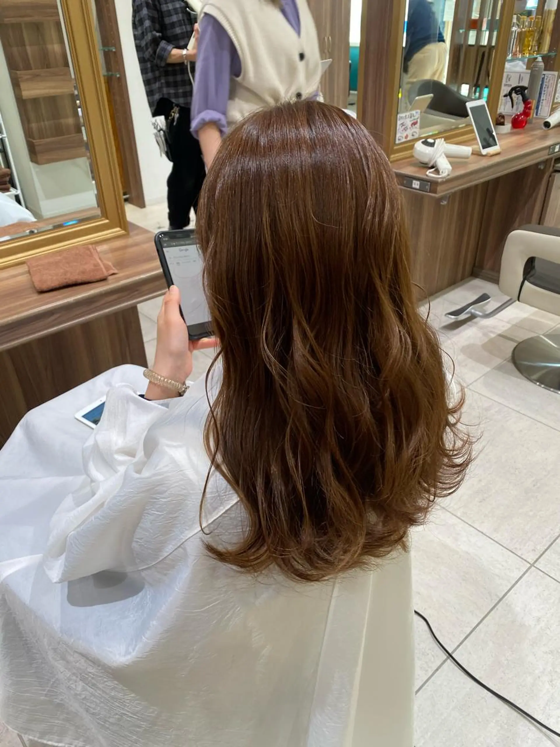 ロング カラー ベージュカラー ブリーチ ブリーチなしカラー カット ヘアカラー トリートメント 💎大人ハイライト 💎上杉一也💎のヘアスタイル