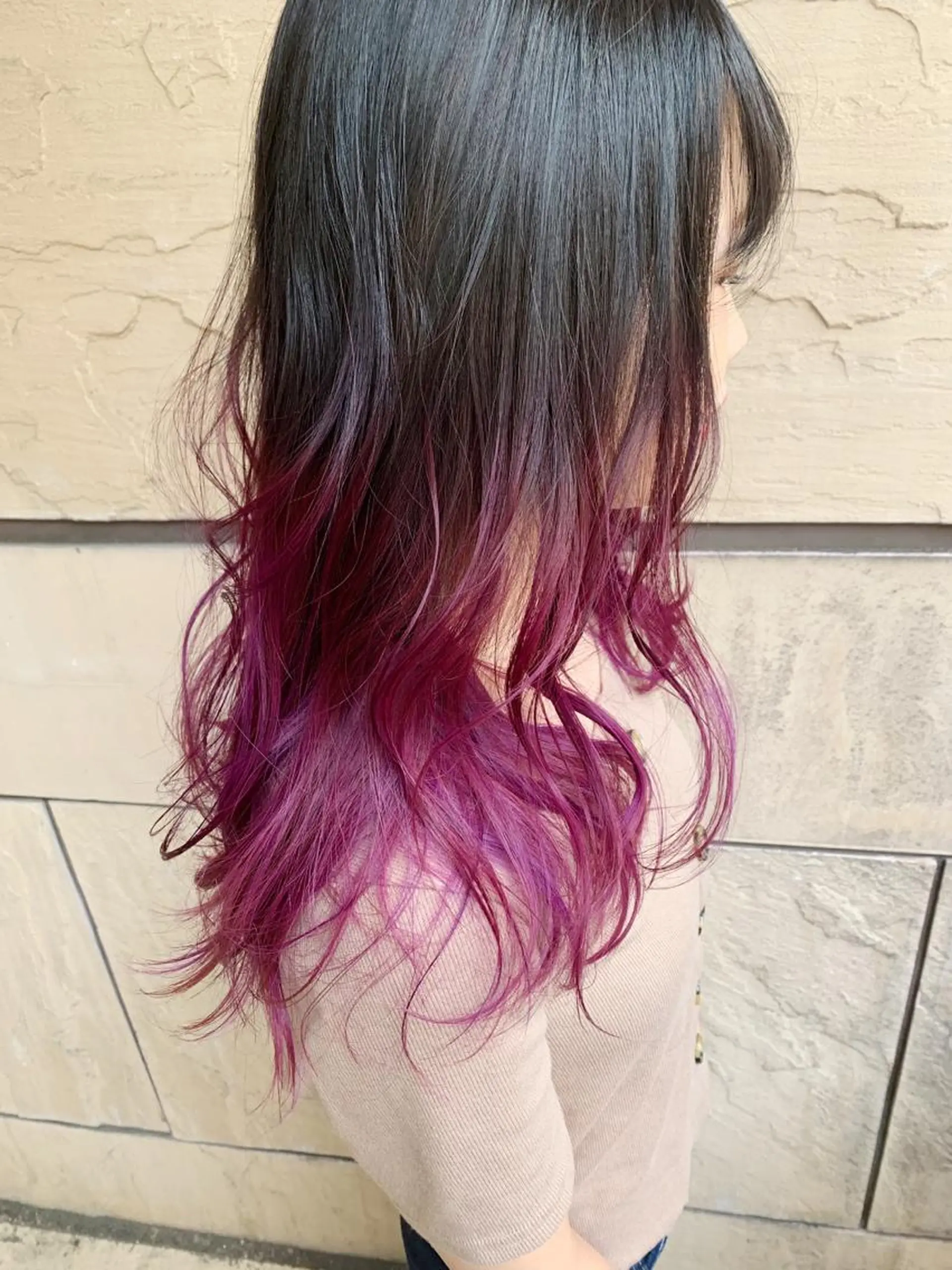 ロング カラー バレイヤージュ レイヤーカット ヘアカラー トリートメント エクステ KAZUMAのヘアスタイル