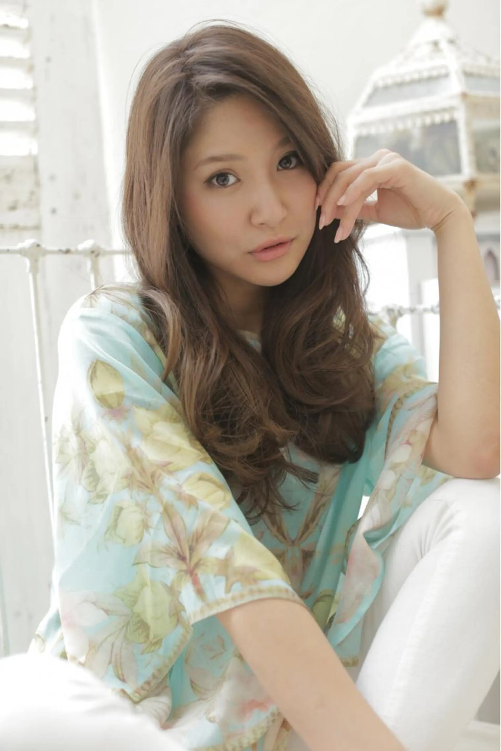 セミロング カラー パーマ marshu  梅田店所属・髪質改善 透明感×韓国風のヘアスタイル