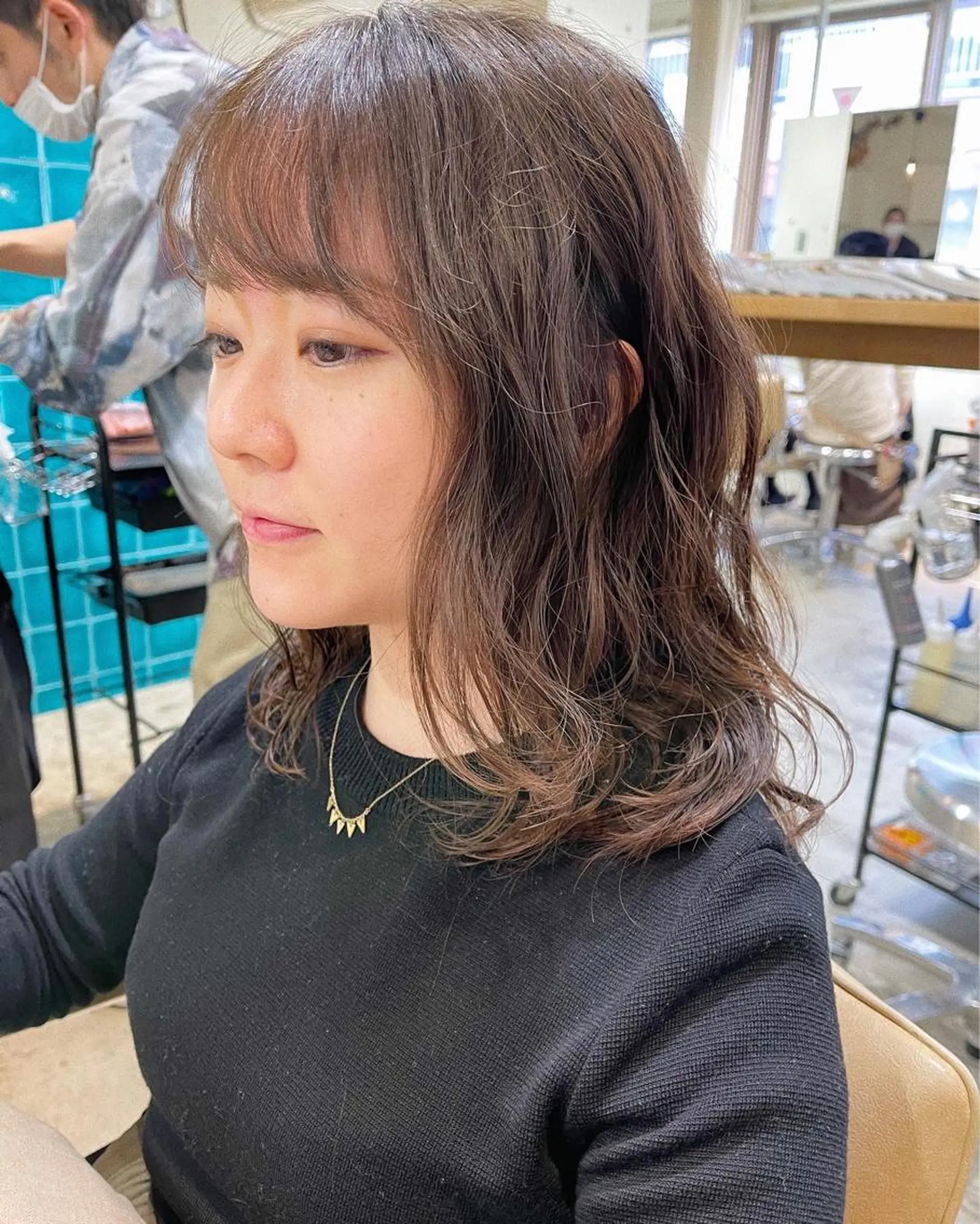 ミディアム パーマ ミディアムパーマ クロエ新宿所属・❏アンニュイパーマ 川原畑 拓也❏のヘアスタイル