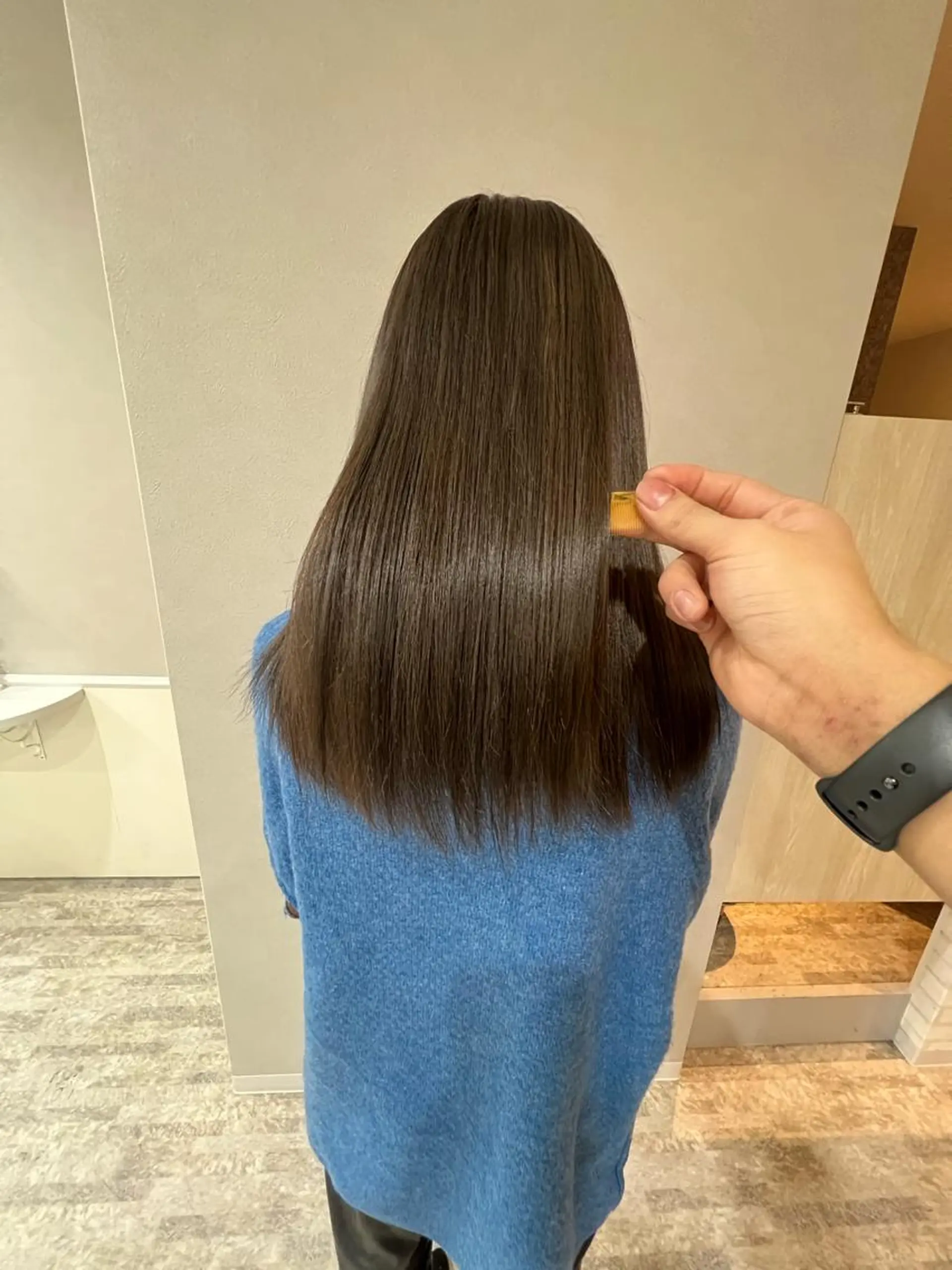 ロング カット ヘアカラー トリートメント 髪質改善 貸切サロンのヘアスタイル