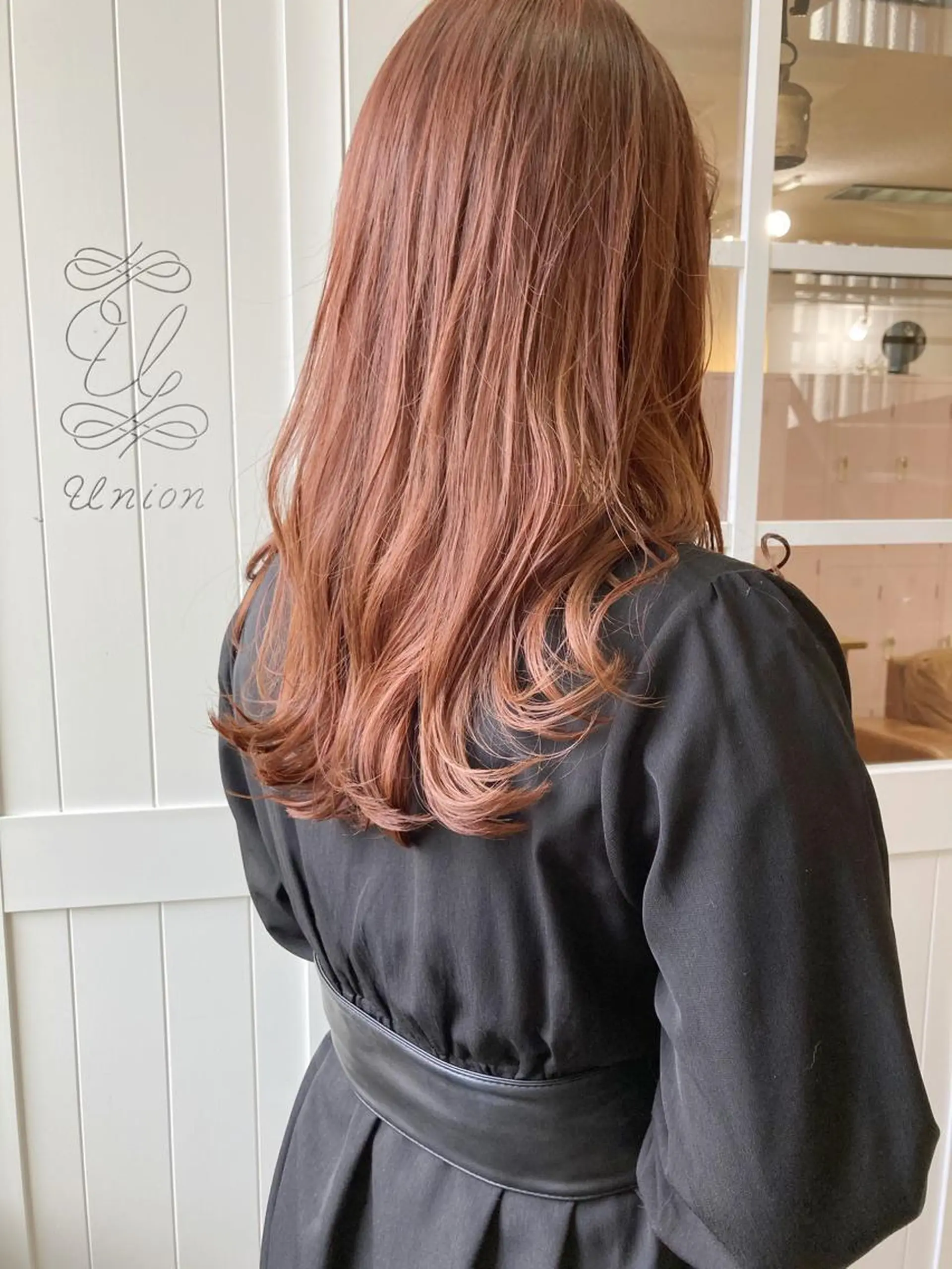 セミロング カラー ベージュカラー ブリーチ オレンジ オレンジベージュ ピンクカラー カット ヘアカラー 小木曽智美 /ボブ/ショートのヘアスタイル