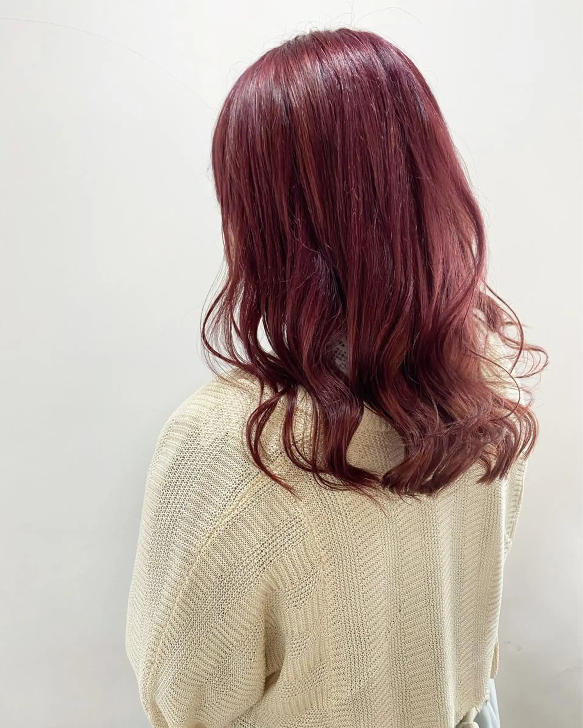 ロング カラー カシス ピンクカラー ヘアカラー フラム所属・WATANABE MISAKIのヘアスタイル