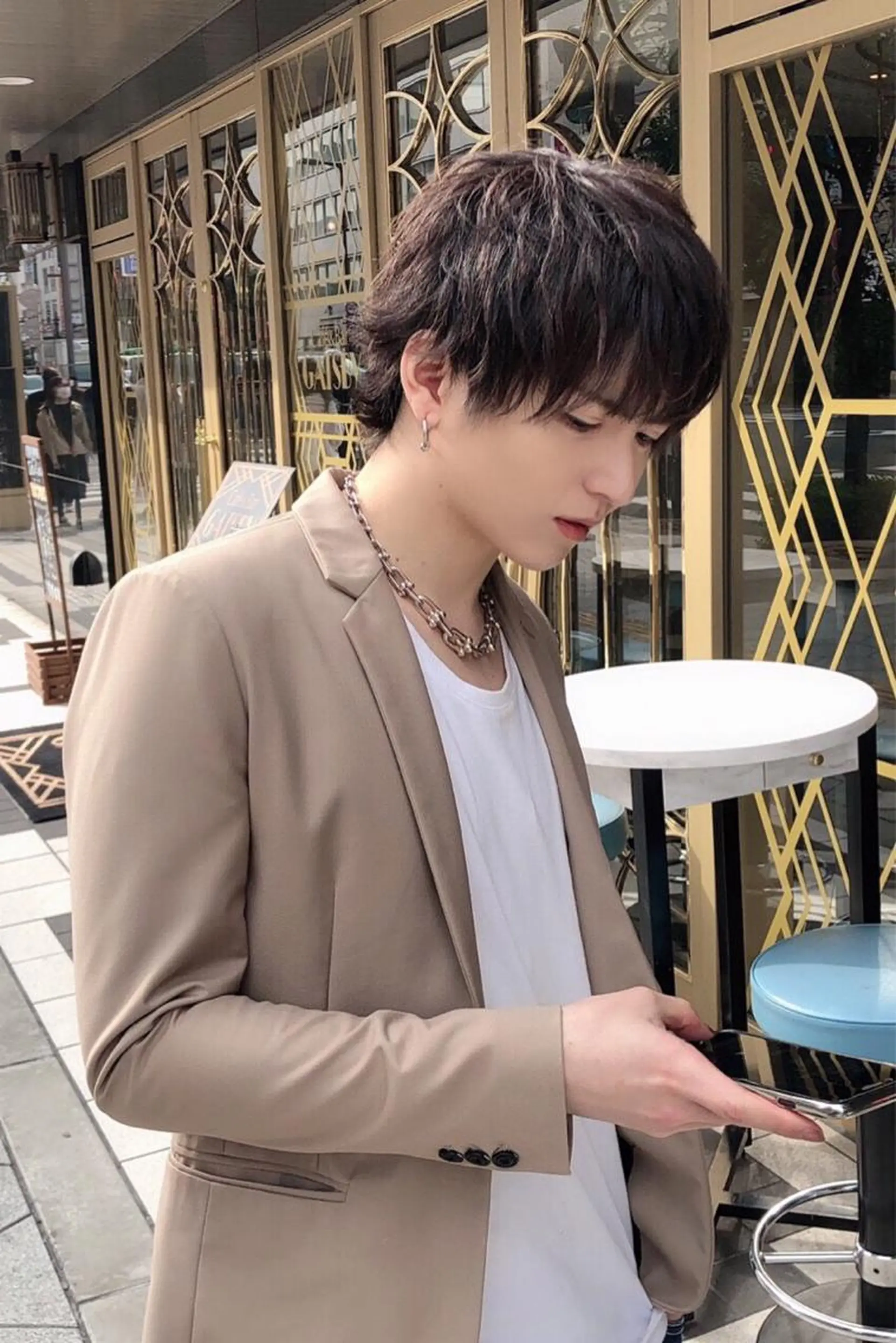 ショート メンズ マッシュ 曲がる縮毛矯正 髪質改善/西尾 幸樹のヘアスタイル