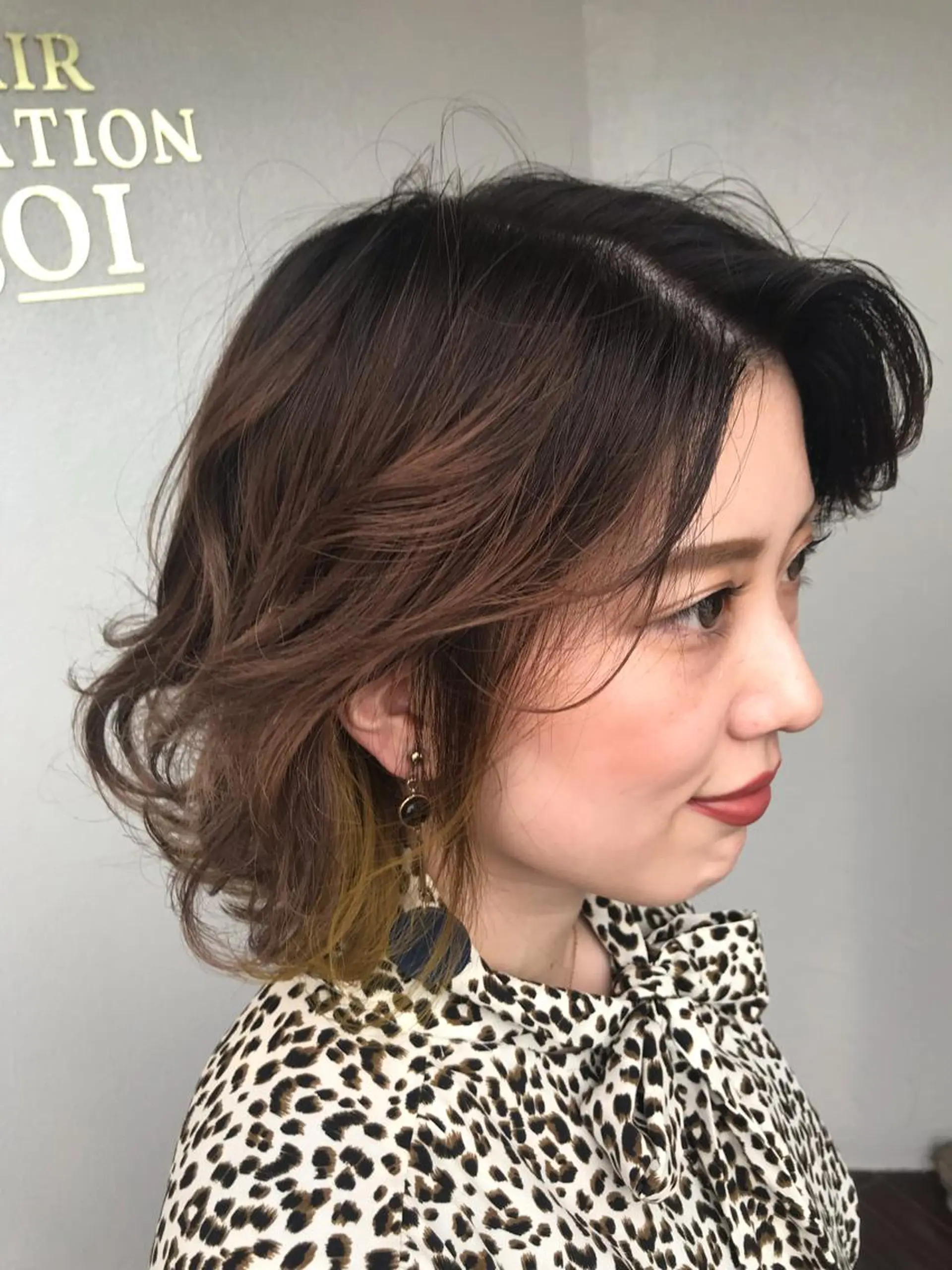 ミディアム カラー イヤリングカラー イエローカラー 大嶋 宏隆のヘアスタイル