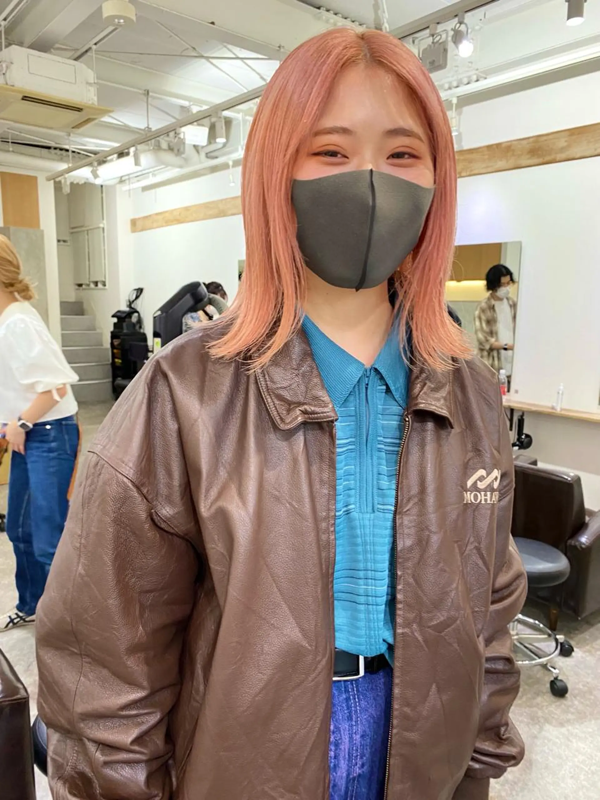 ミディアム カラー ハイトーンカラー ピンクカラー ヘアカラー 森貴裕/ベージュ/ パーマ/オリーブのヘアスタイル