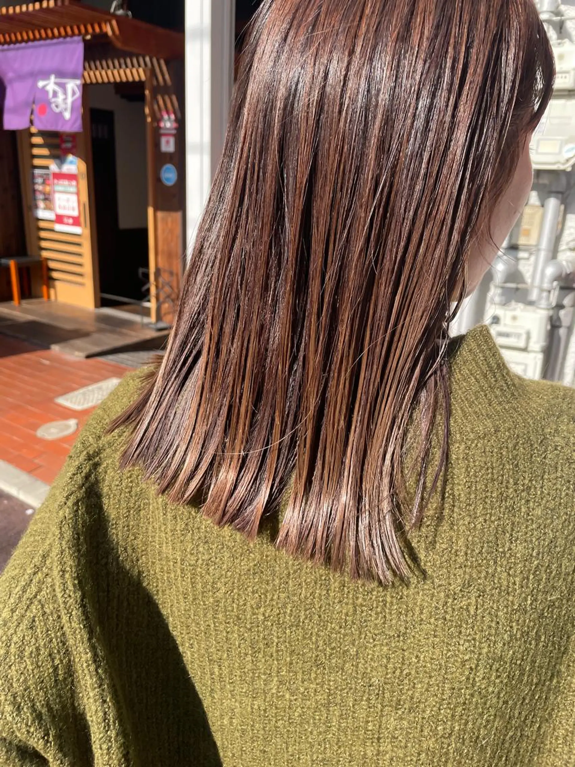 セミロング カット ヘアカラー トリートメント さの あやねのヘアスタイル