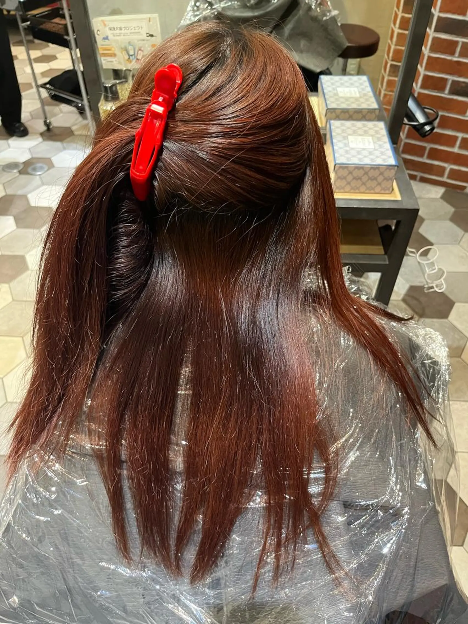 ロング カット 縮毛矯正 韓国風🫧髪質改善 村上　蒼生のヘアスタイル