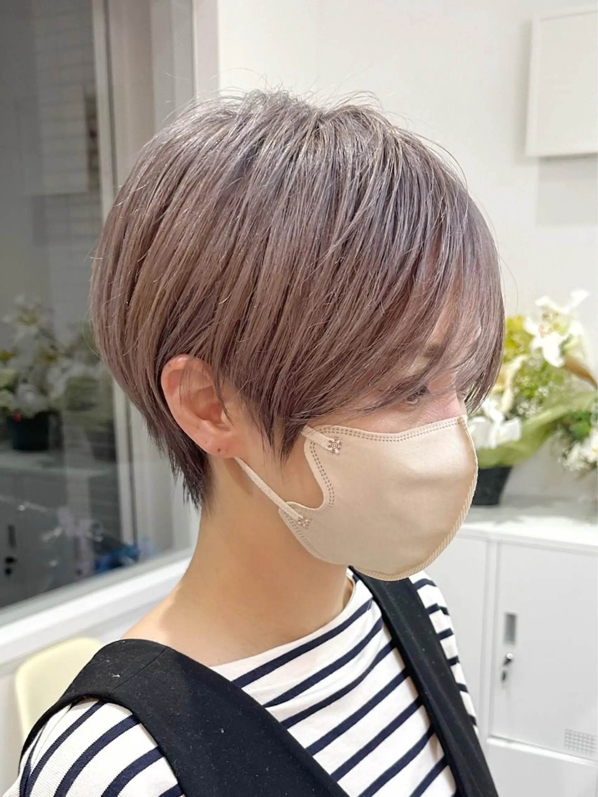 ショート カラー ショートボブ ベージュカラー ブリーチ ケアブリーチ ダブルカラー カット ヘアカラー hair salon suiw所属・ショート✂︎メンズ 特化‬吉田義隆のヘアスタイル