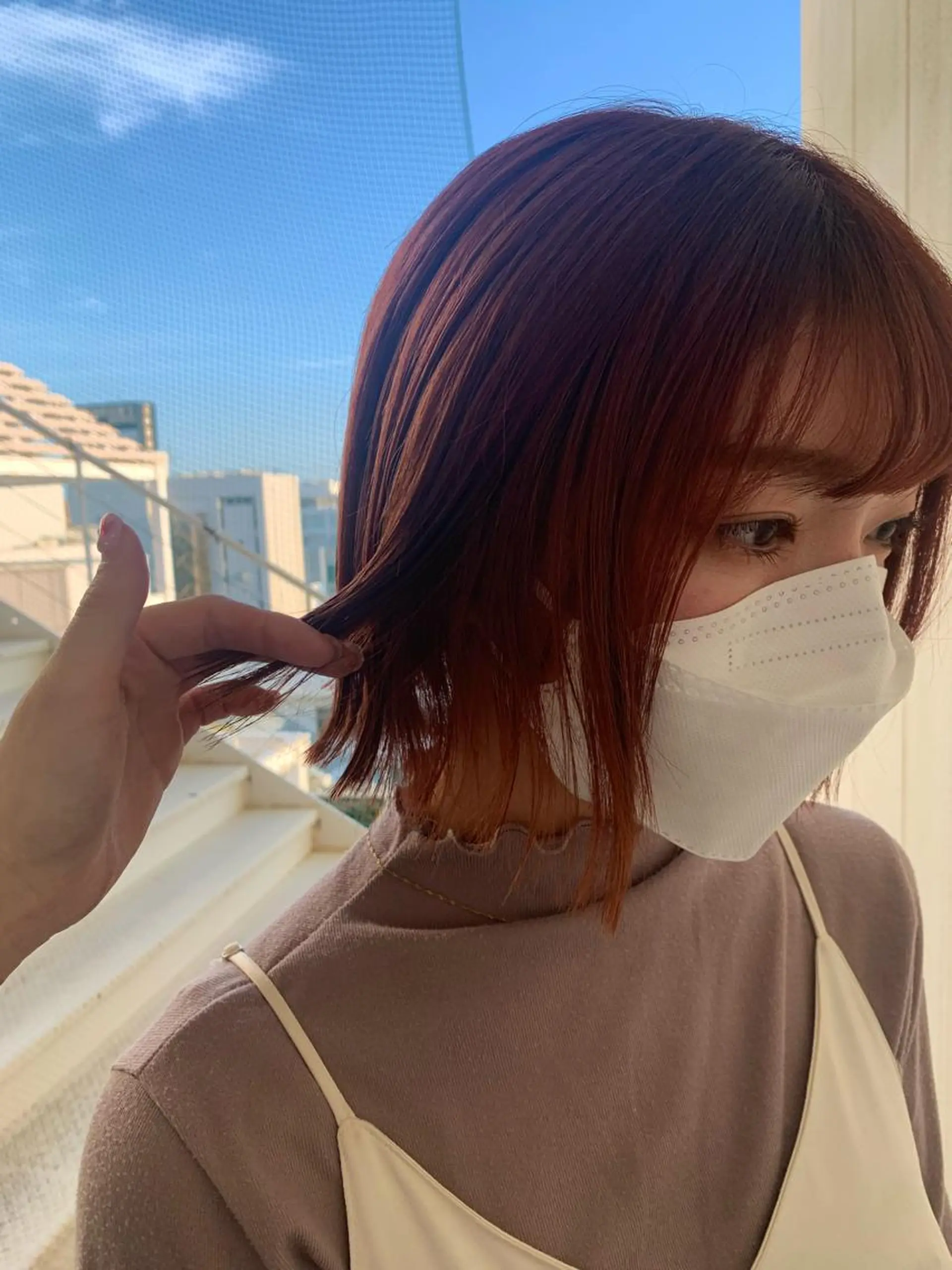 ミディアム カラー ヘアカラー トリートメント m i k u🕊️ 韓国レイヤー/暖色のヘアスタイル