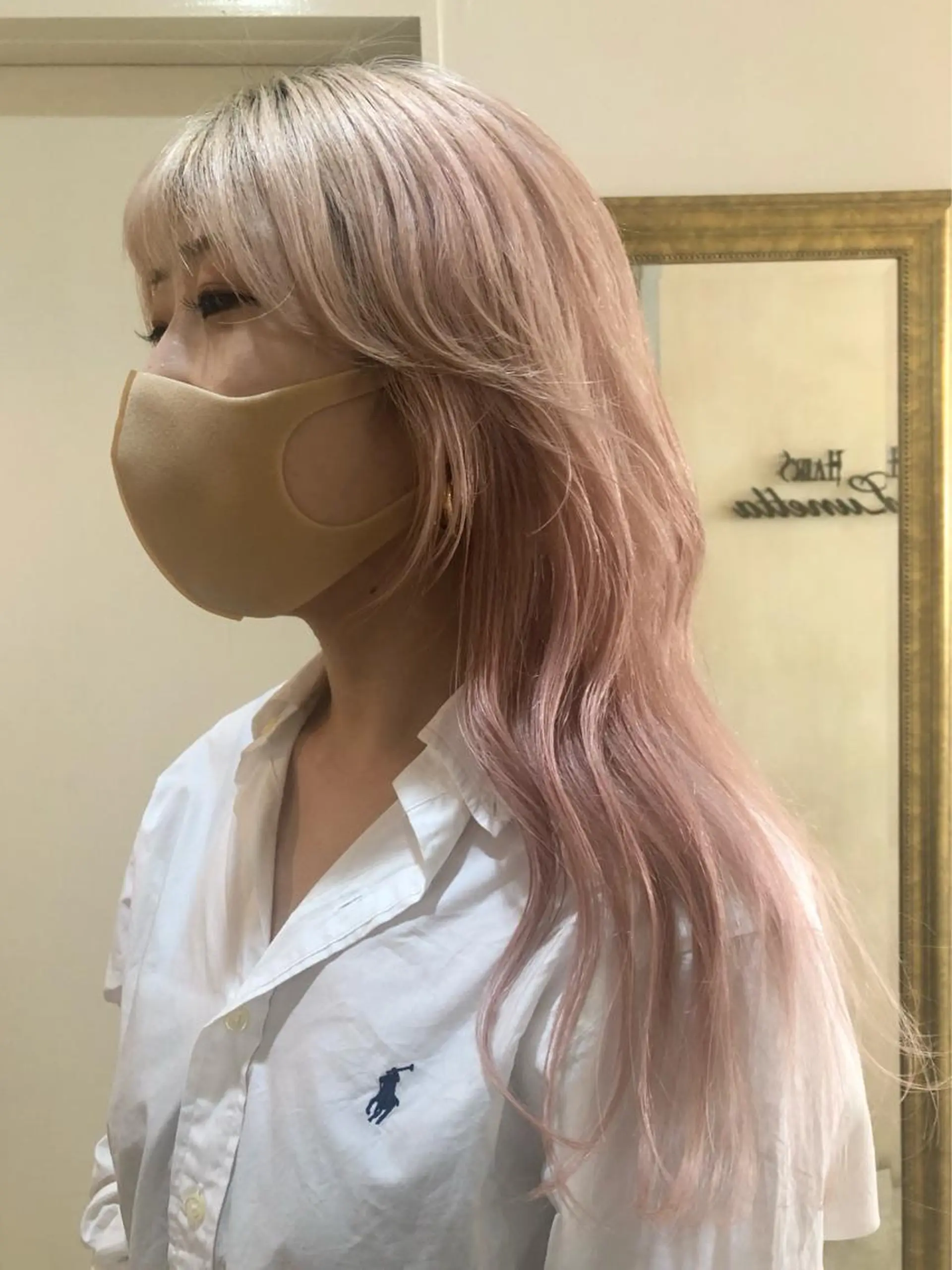 ロング 顔まわりレイヤー 顔周りカット 韓国風ヘア レイヤーカット 似合わせカット ショート/パーマ/ カラー/FUKOのヘアスタイル