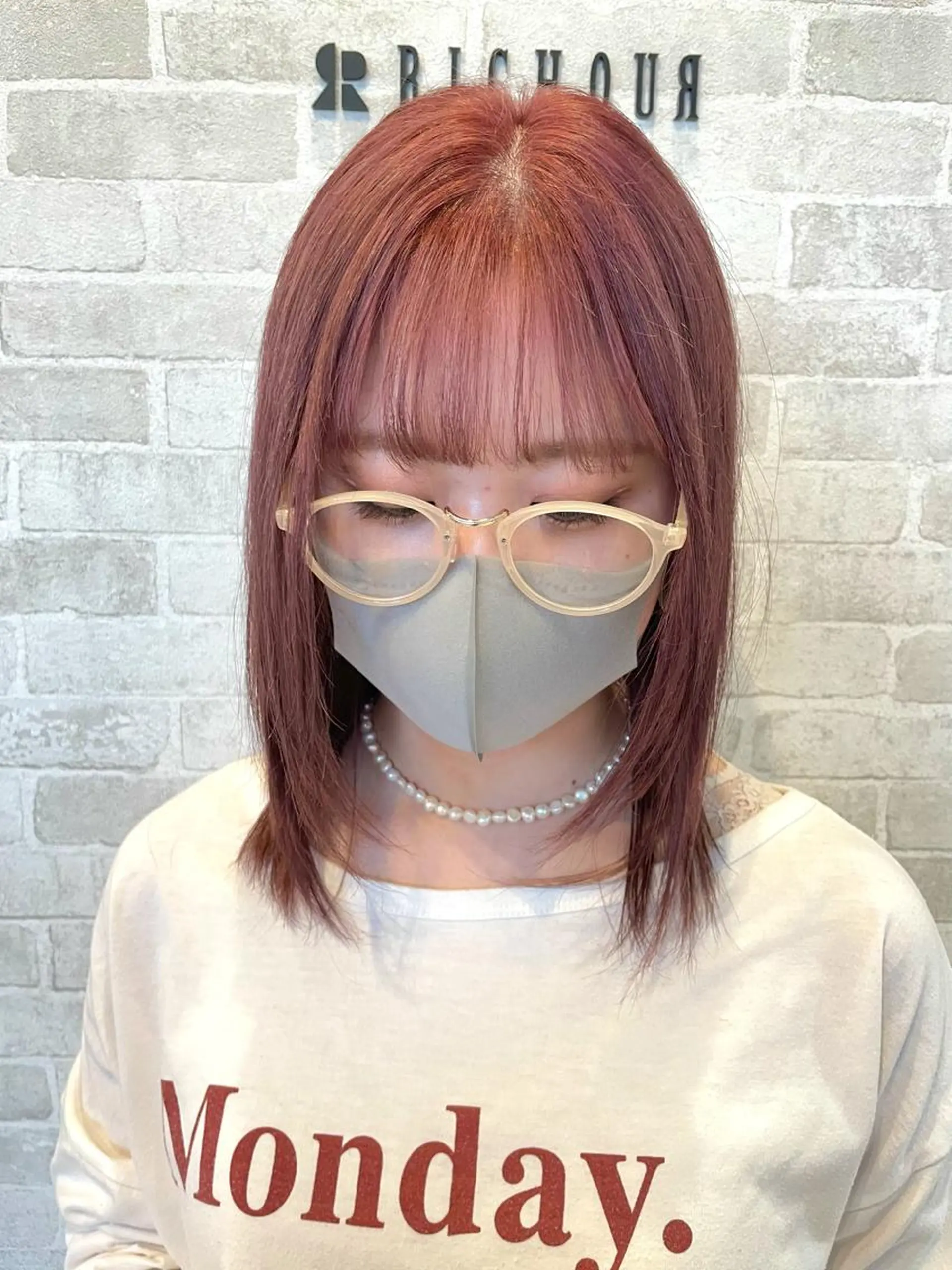 ミディアム カラー ブリーチ ヘアカラー トリートメント 田中   麗彩也のヘアスタイル