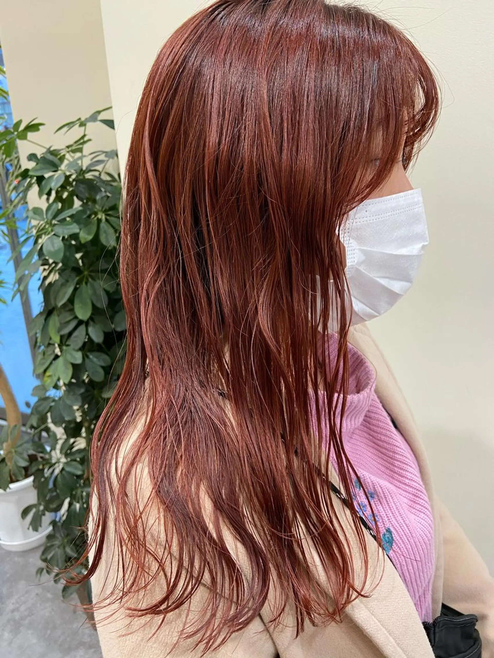 セミロング カラー ブラウンカラー 韓国風カラー レッドカラー レッドブラウン 韓国風ヘア カット ヘアカラー トリートメント Amour なぐらのヘアスタイル