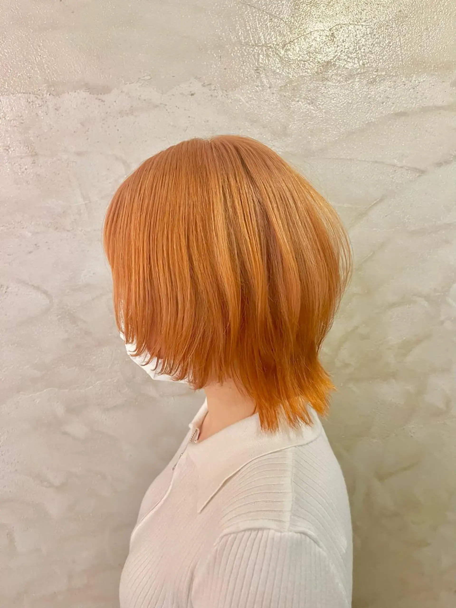 ミディアム カラー オレンジ ウルフカット ヘアカラー FUJINO RYOのヘアスタイル