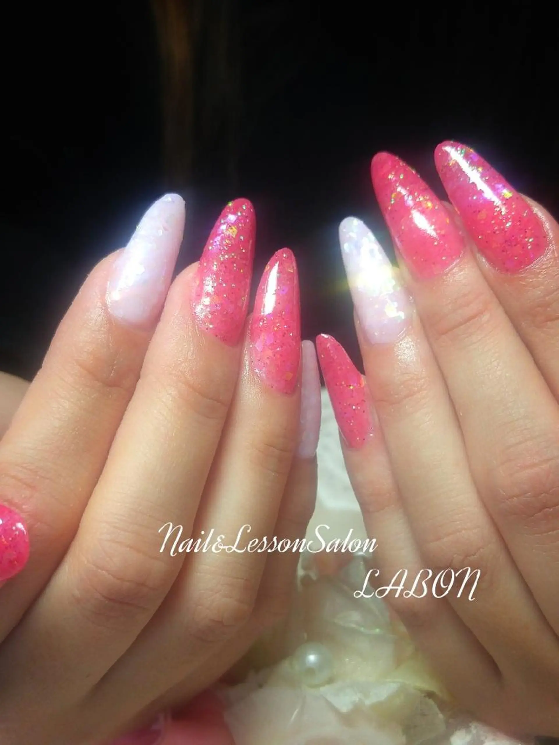 ネイル キラキラネイル ラメ(グリッター) スカルプネイル Nail salon LABONのネイルデザイン