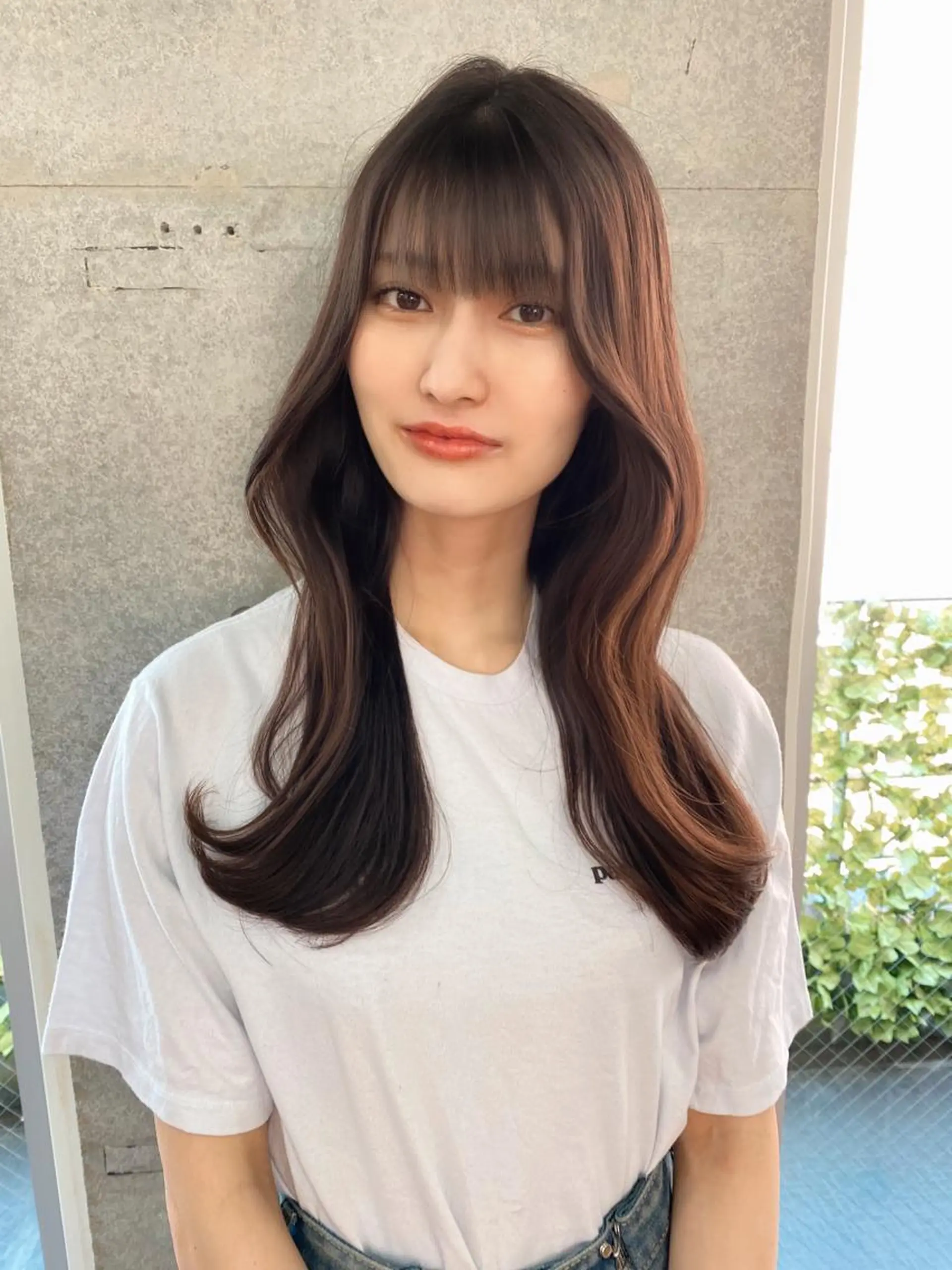 ロング ボブ くびれヘア エギョモリ 韓国風ヘア レイヤーカット 大人可愛いヘア 大田のヘアスタイル