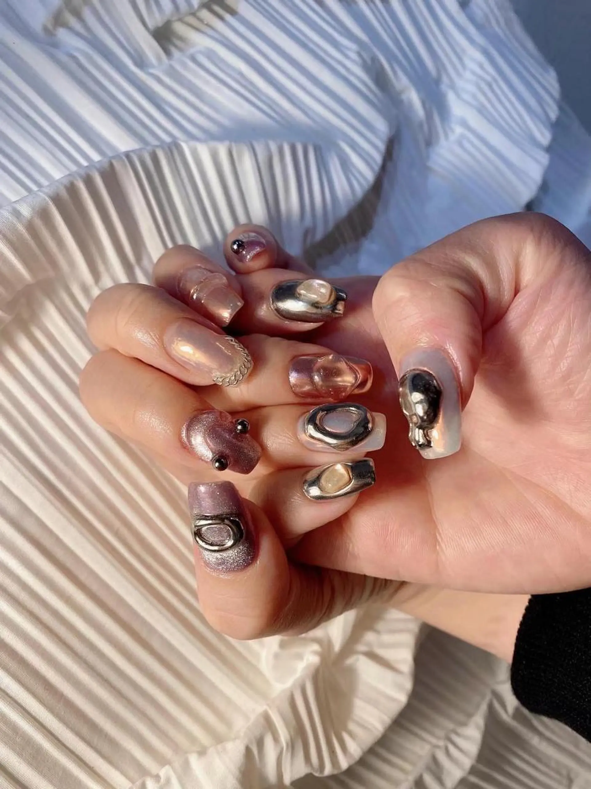 ネイル アートネイル オーロラネイル フラワーネイル フットネイル ジェルネイル Babarla Nailのネイルデザイン