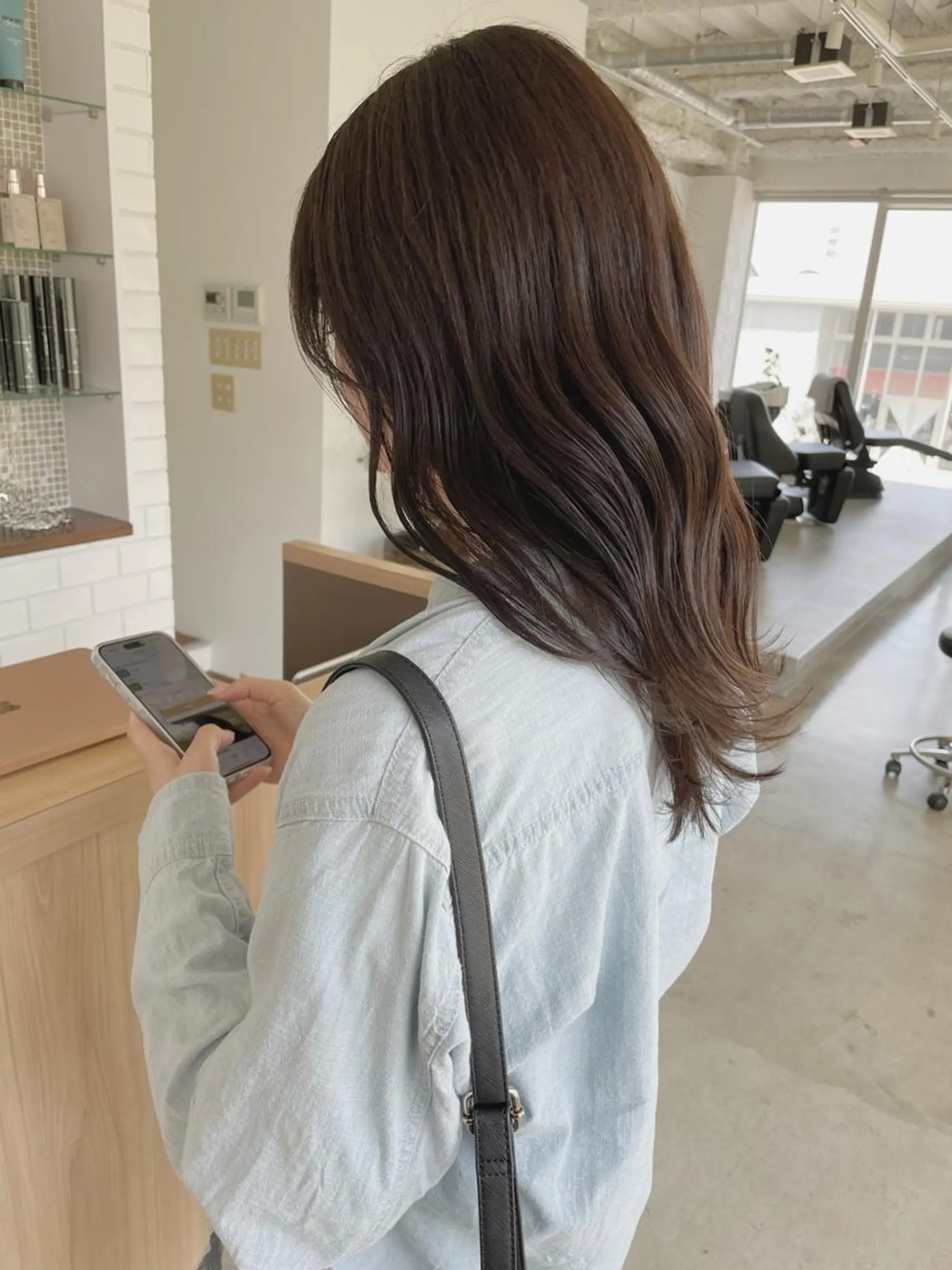 セミロング カラー ブリーチ ブリーチなしカラー カット ヘアカラー 村田 和佳のヘアスタイル