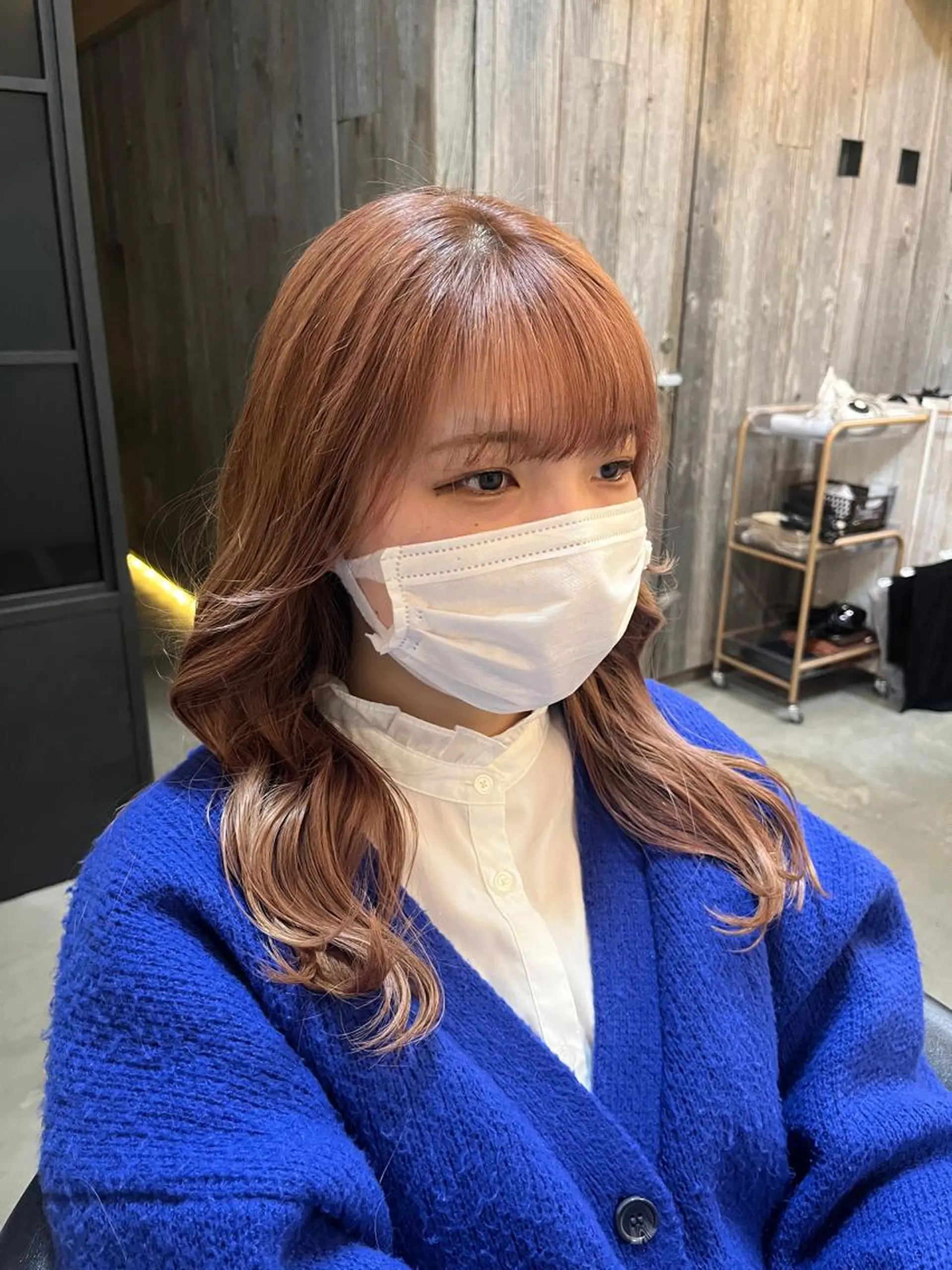 ロング カラー ベージュカラー ピンクカラー ピンクベージュ 三品 早妃のヘアスタイル