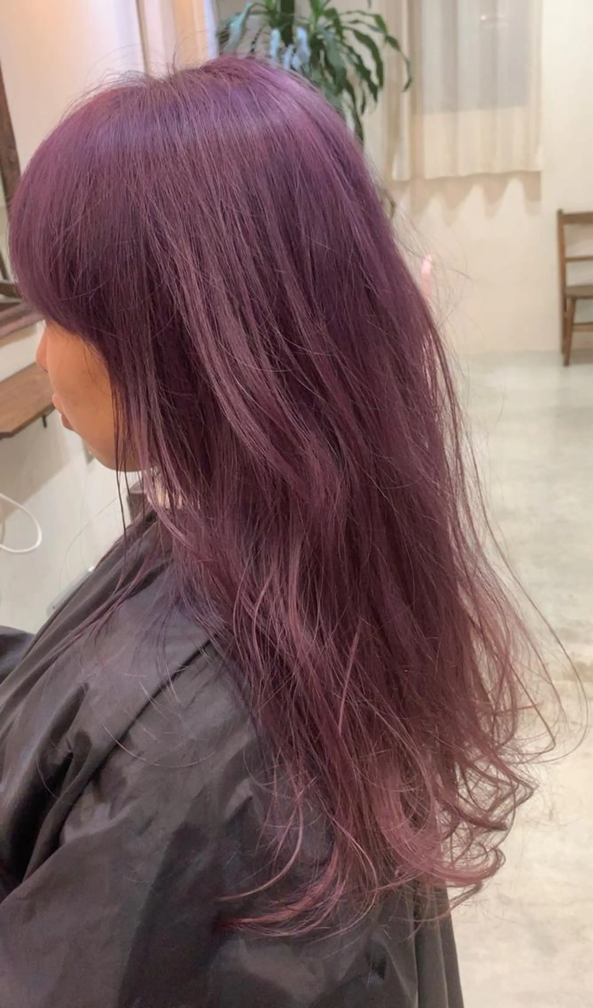 セミロング カラー ブリーチ ピンクカラー ピンクパープル パープルカラー salon m ni サロンマーニ所属・久保田 一のヘアスタイル