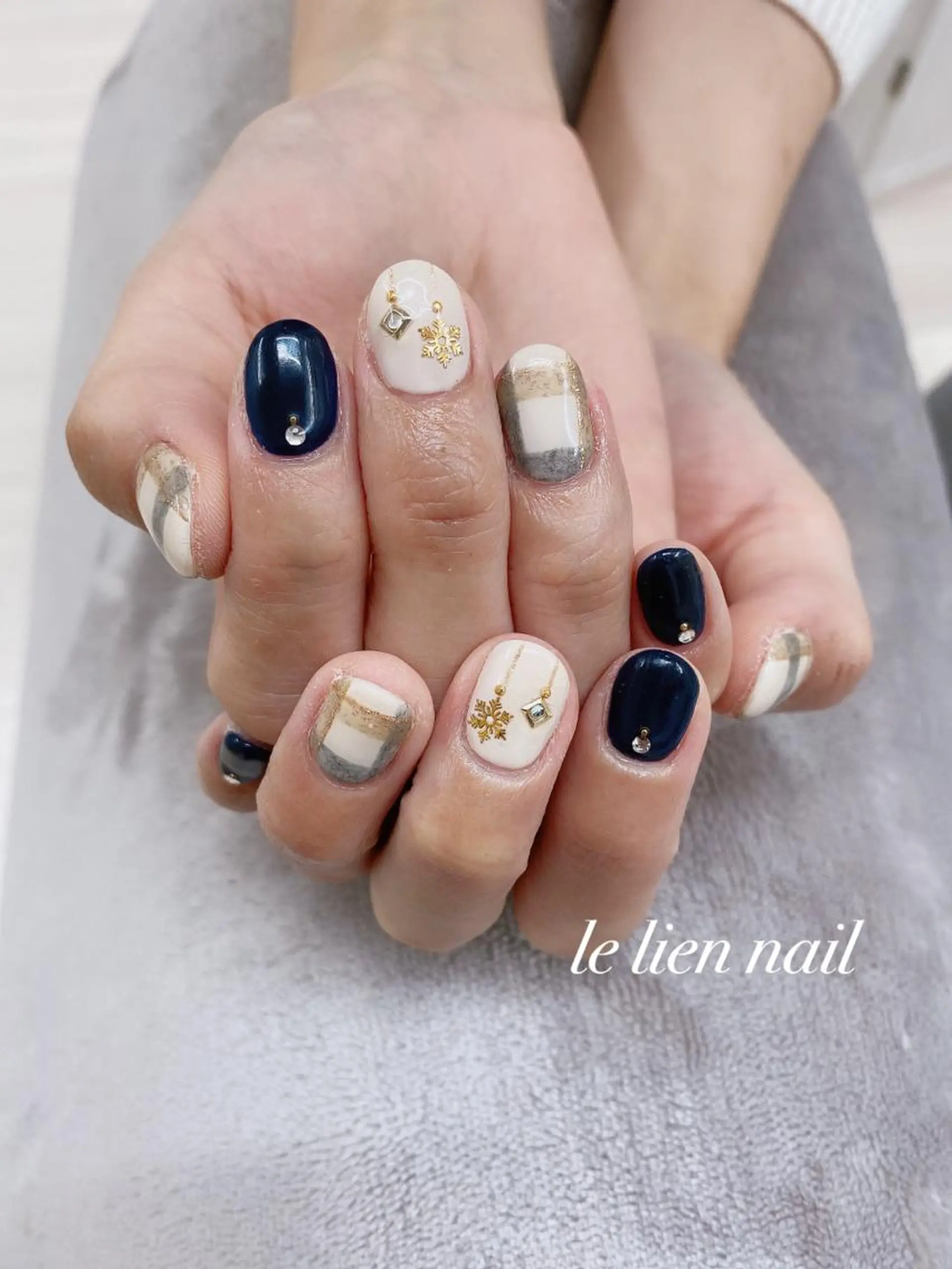 ネイル 冬ネイル クリスマス ハンドネイル le lien nailのネイルデザイン