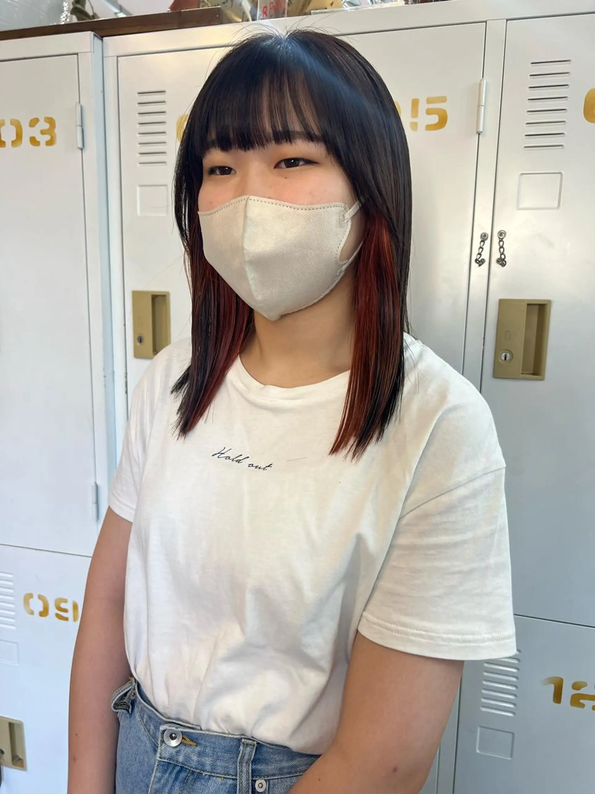 セミロング カラー オレンジ LOMARLIE JURIAのヘアスタイル