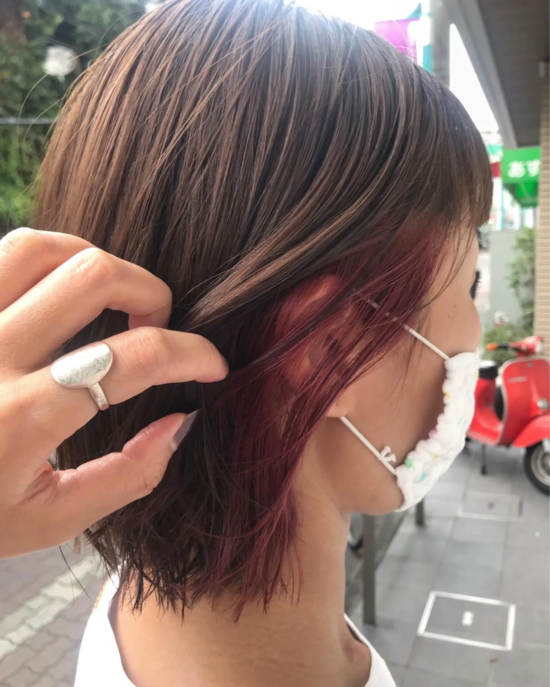 ショート カラー 暖色カラー🍊 ボブ🌿顔周りcutのヘアスタイル
