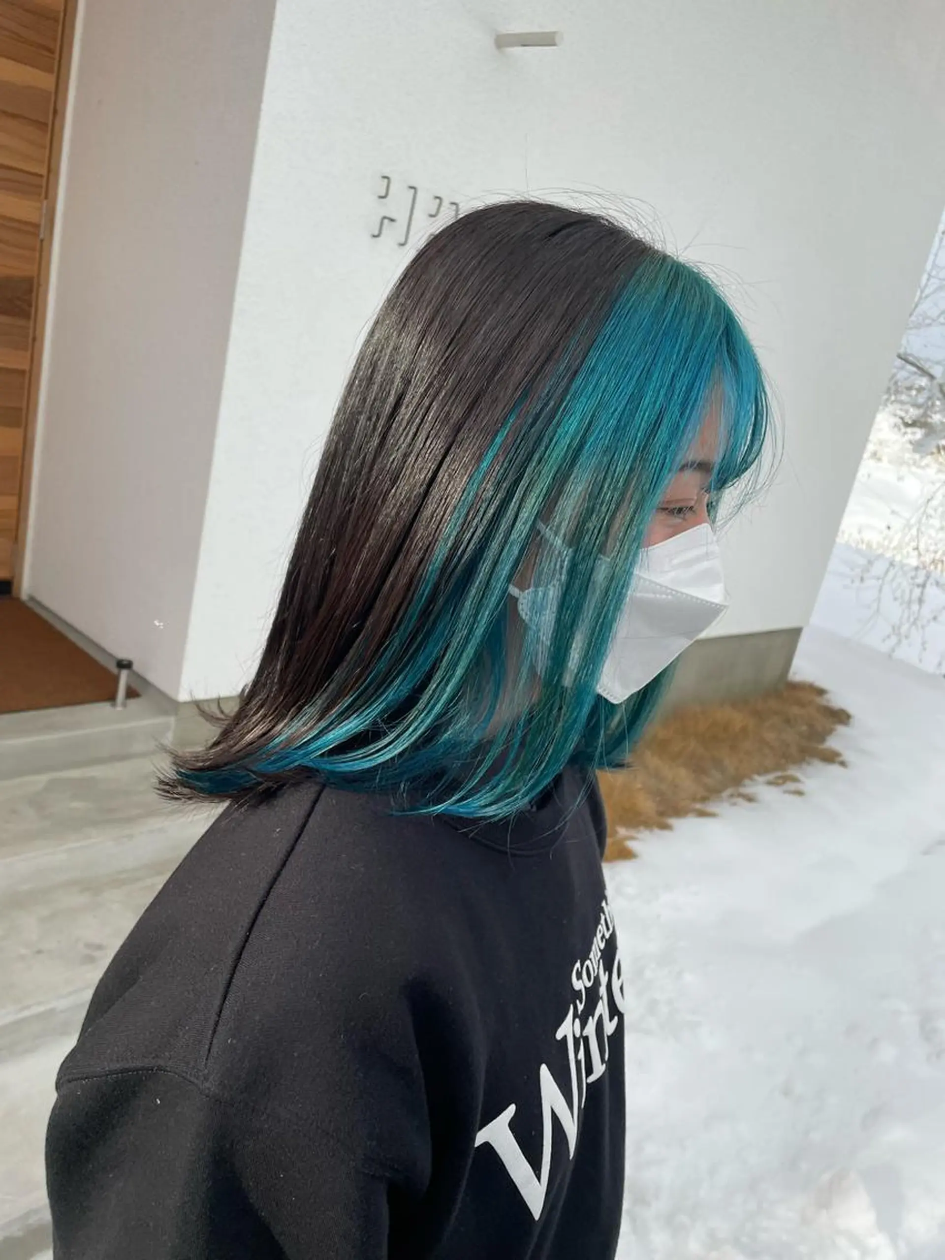 ミディアム カラー ミストバング ブリーチ  フェイスフレーミング ヘアカラー SOU所属・ふるかわ れなのヘアスタイル