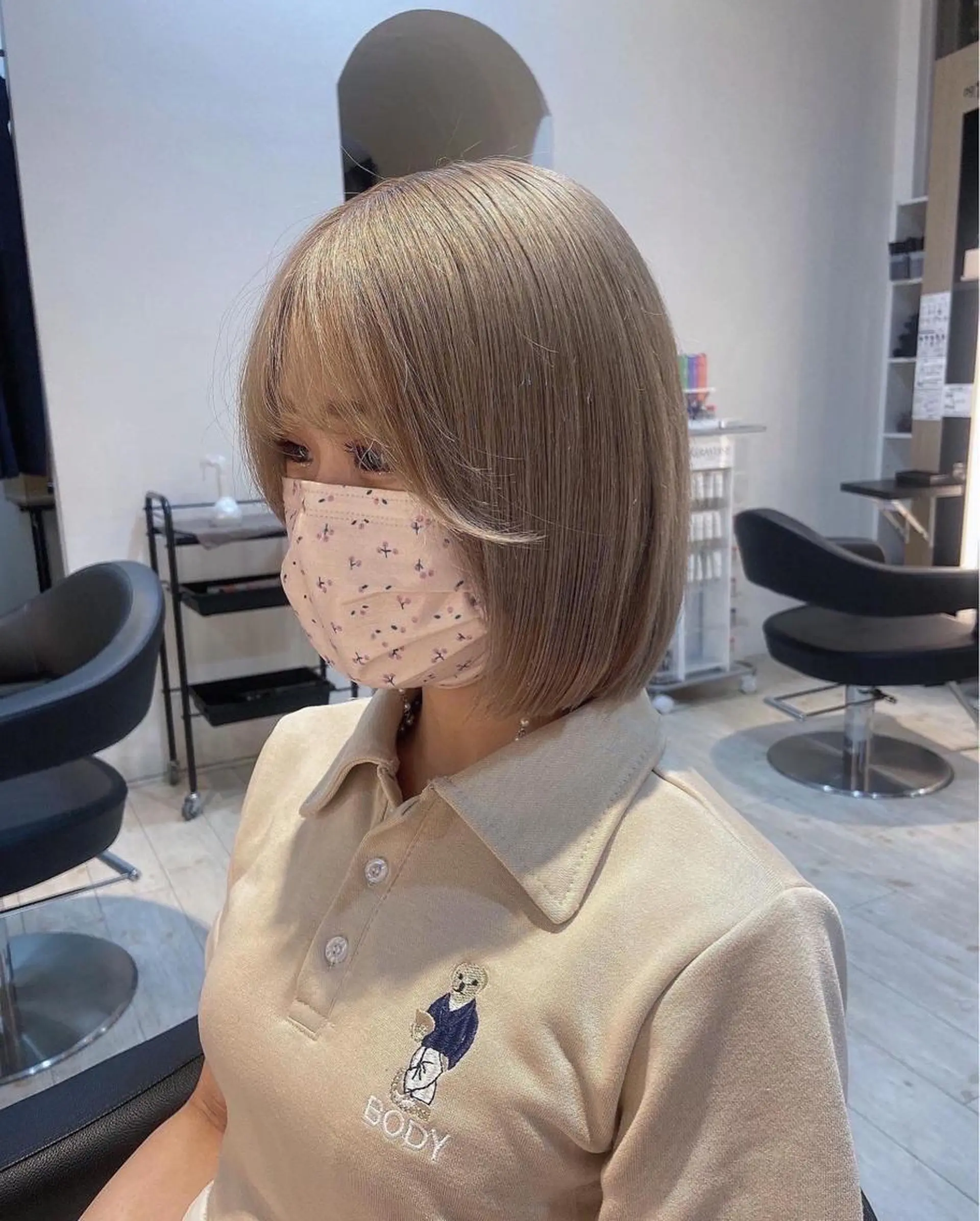 カラー グレージュ ミルクティーグレージュ ヘアカラー トリートメント 鈴木直之/ボブパーマ /ボブのヘアスタイル