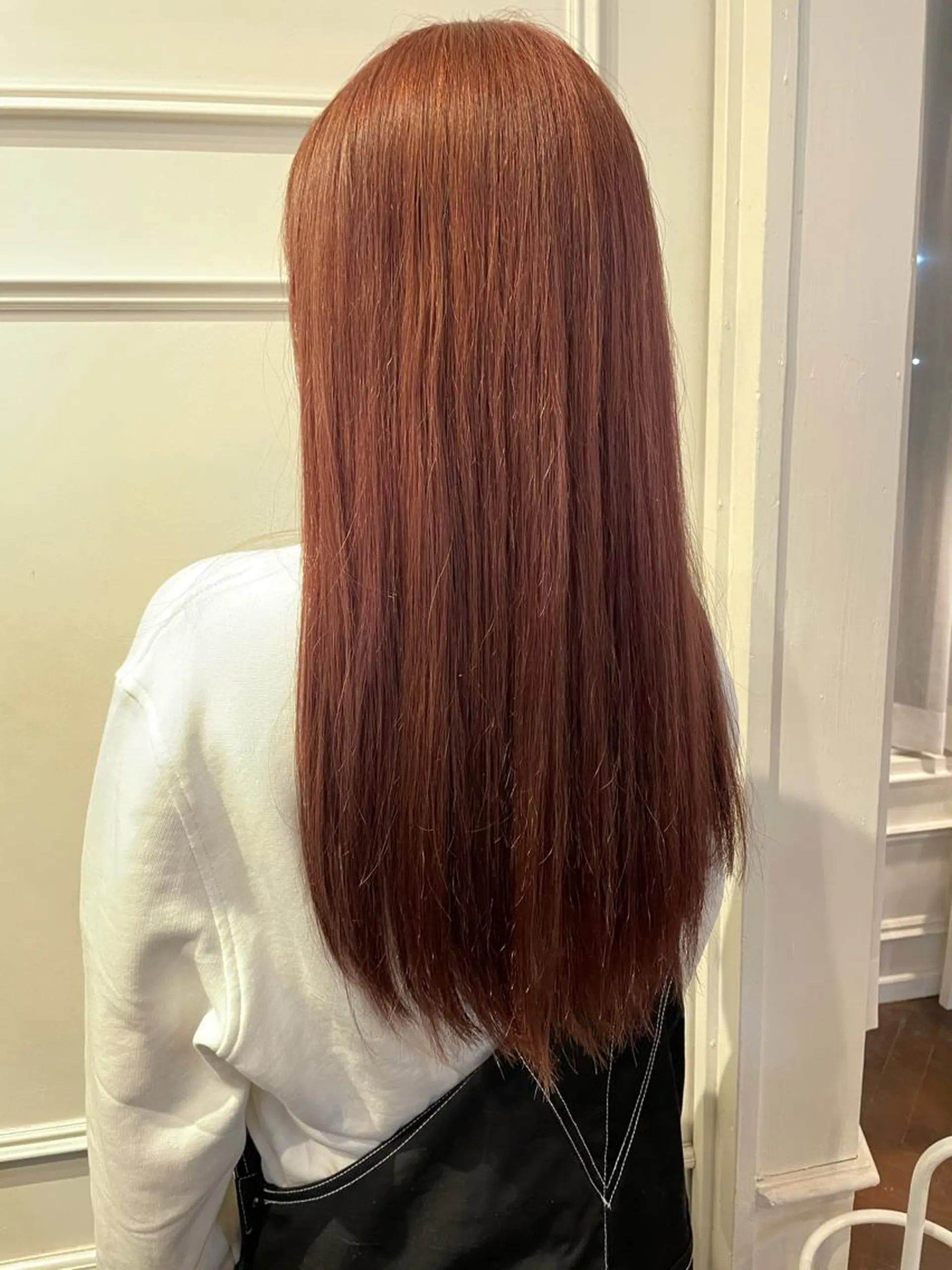 ロング カラー ベージュカラー ピンクカラー ピンクベージュ 安藤 佑衣のヘアスタイル