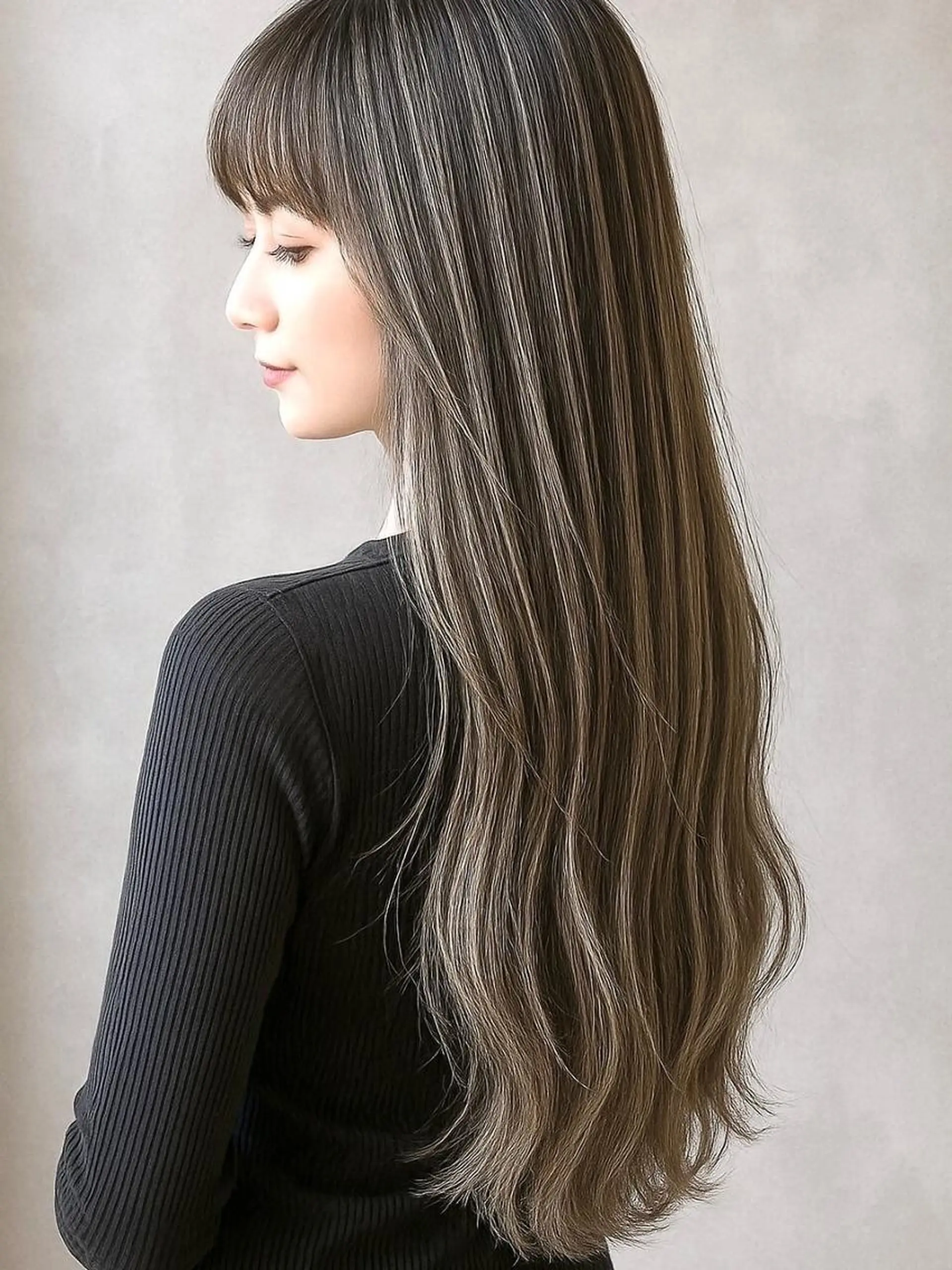 カラー ロング ヘアカラー 骨格補正似合わせ カット阿部建のヘアスタイル