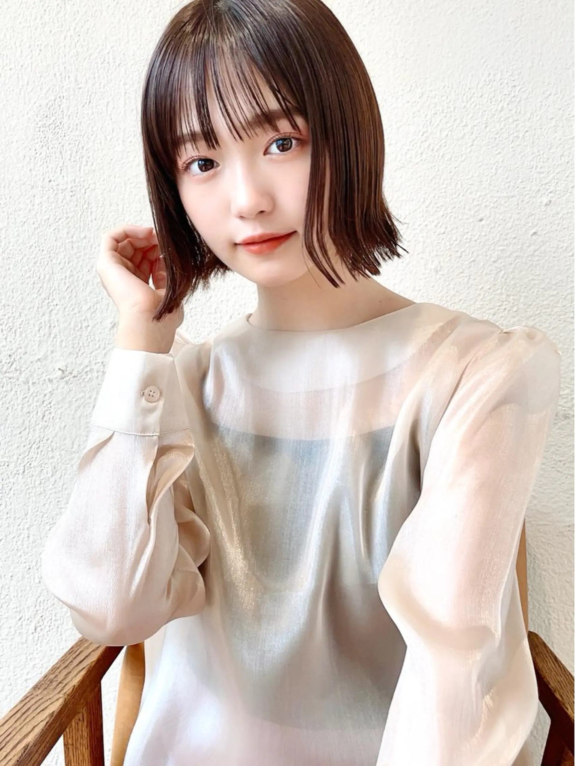 ミディアム 切りっぱなしボブ ショートボブ ボブ くびれヘア タンバルモリ 市原 大翼のヘアスタイル