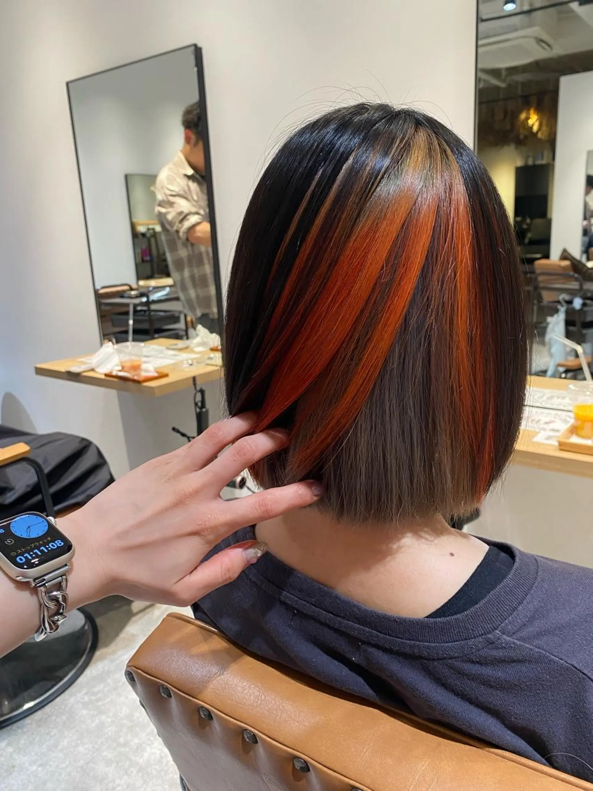 ショート カラー オレンジ シルバー カット ヘアカラー オスズ 🎀´-のヘアスタイル