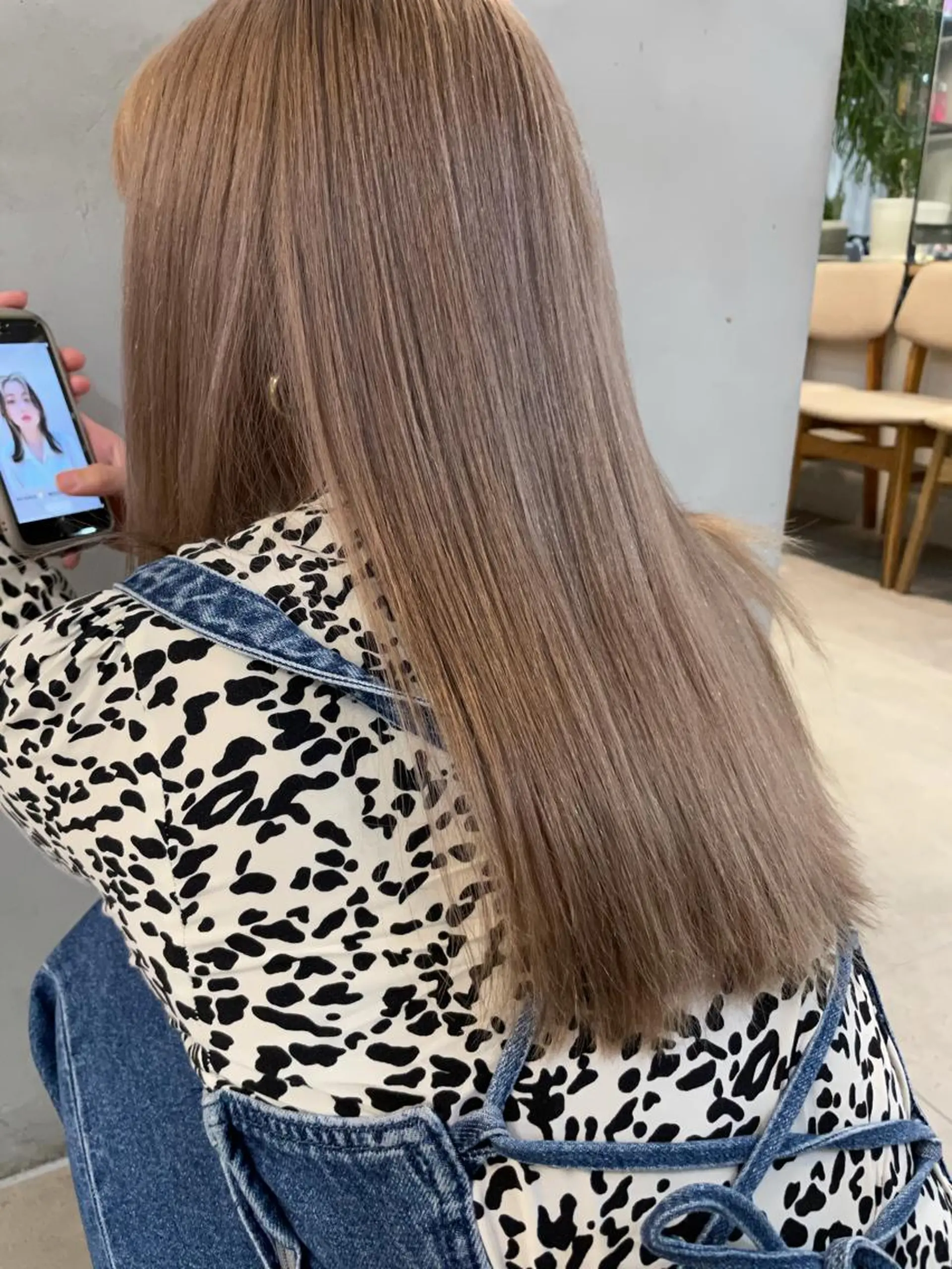 ロング ヘアカラー 小顔レイヤー×コンパ クトボブ/林隆平のヘアスタイル